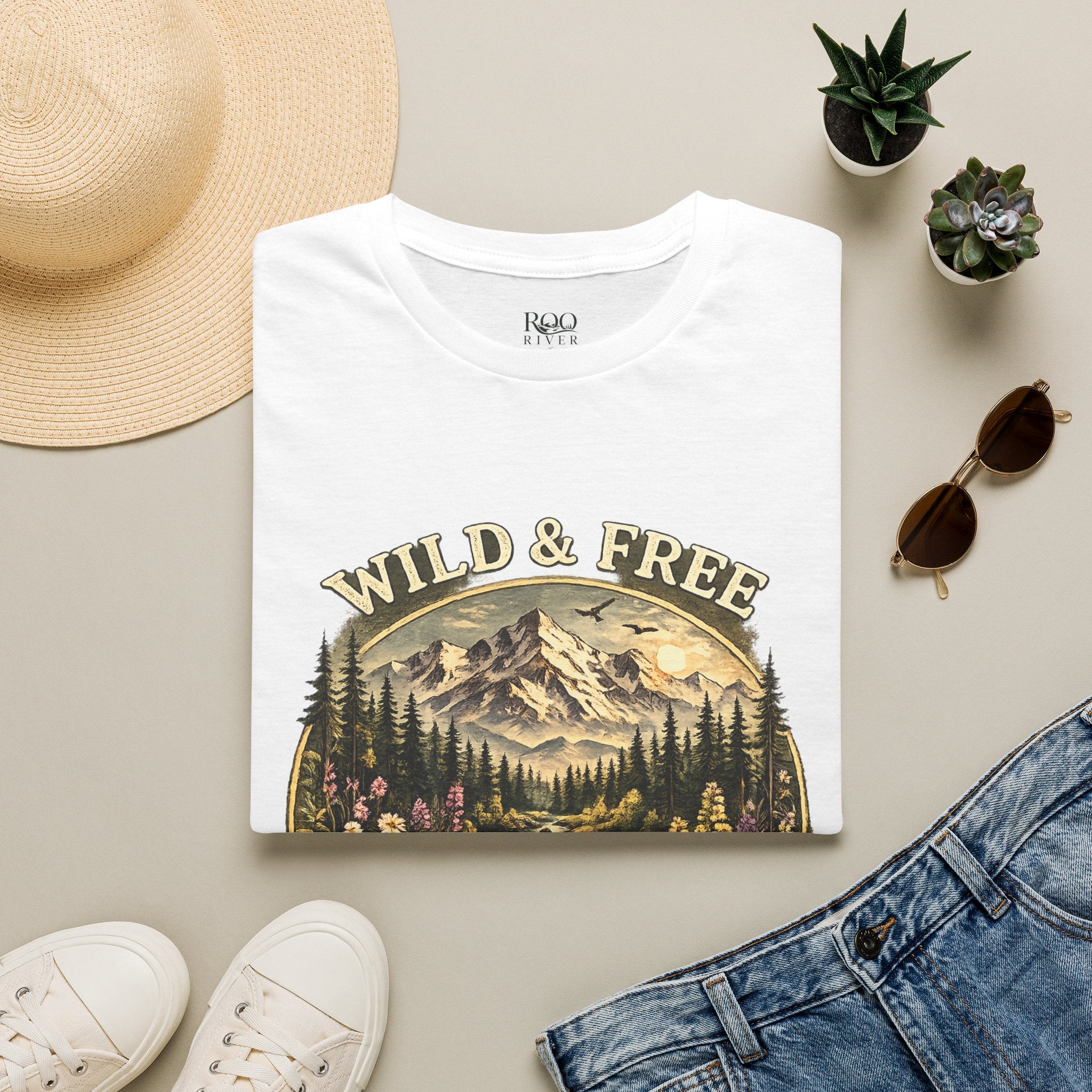 Wild & Free Mountain River T-Shirt — Roo River Montana Graphic Tee