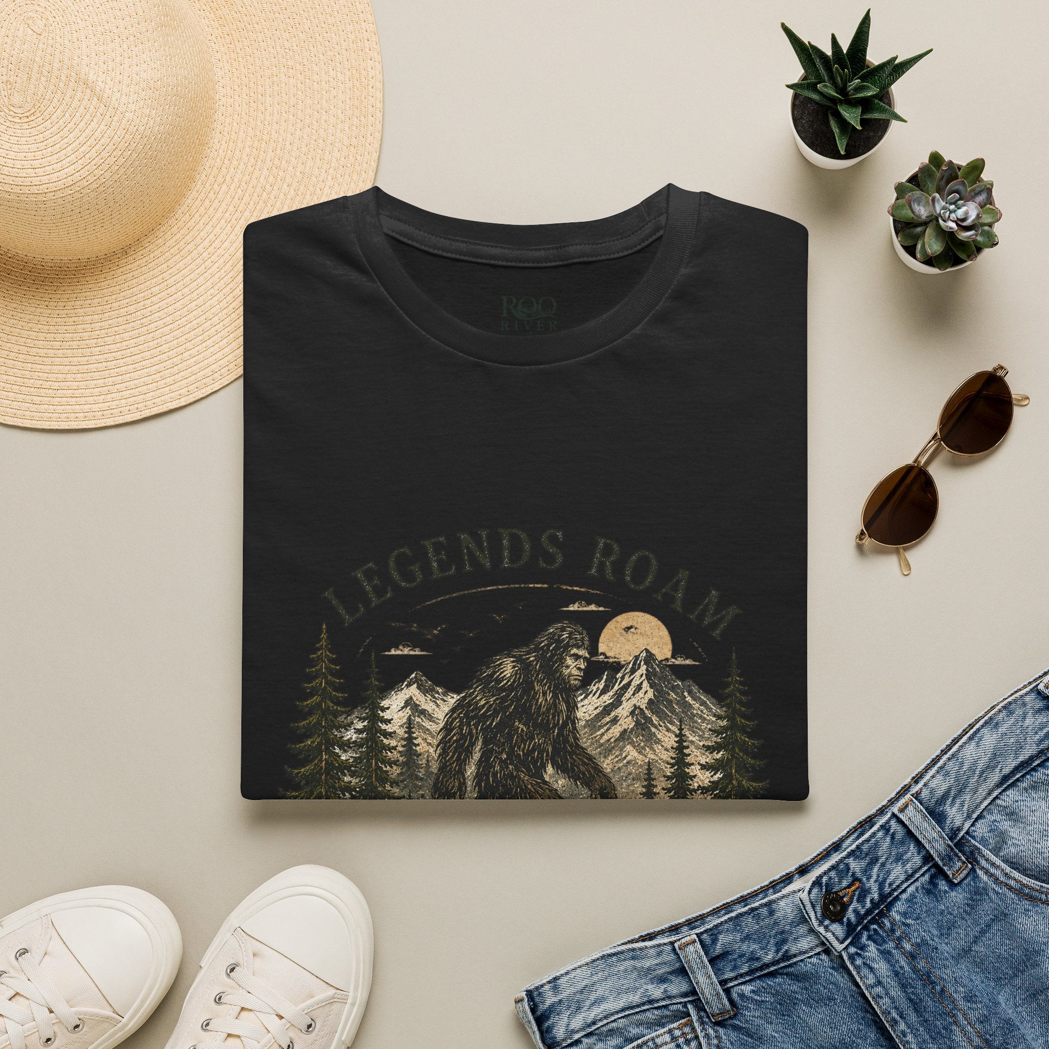 T-Shirt — 'Legends Roam' Bigfoot Graphic Tee | Wild & Untamed Nature Design