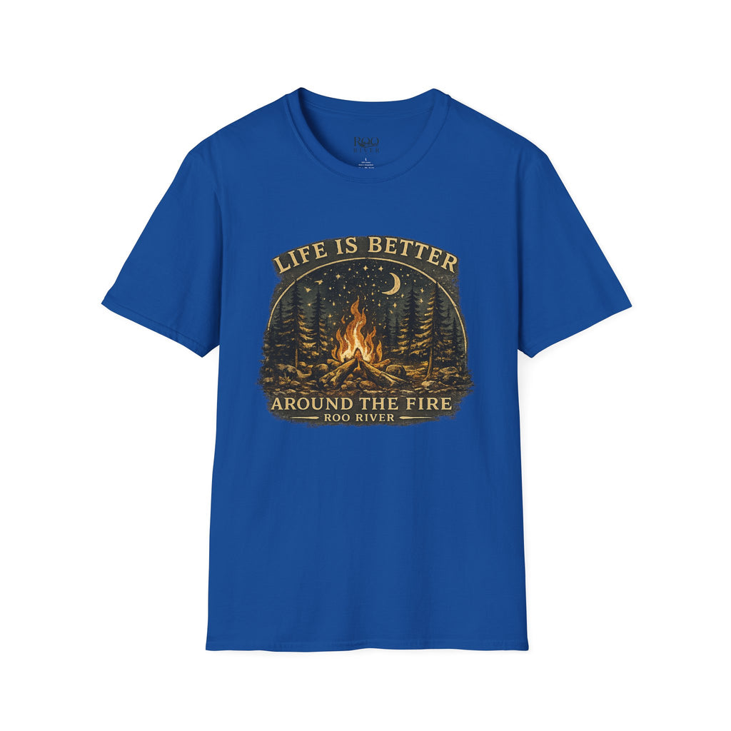 Campfire T-Shirt — "Life Is Better Around The Fire" Cozy Outdoor Graphic Tee