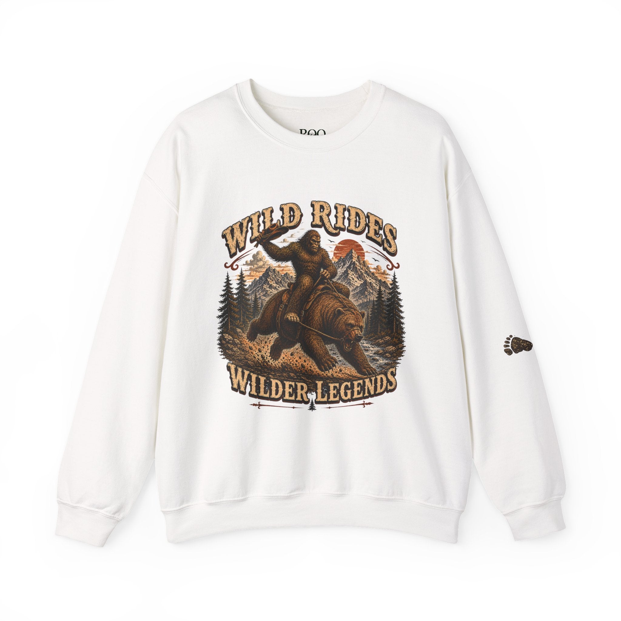 Wild Rides, Wilder Legends Crewneck Sweatshirt — Vintage Bear Rider Graphic