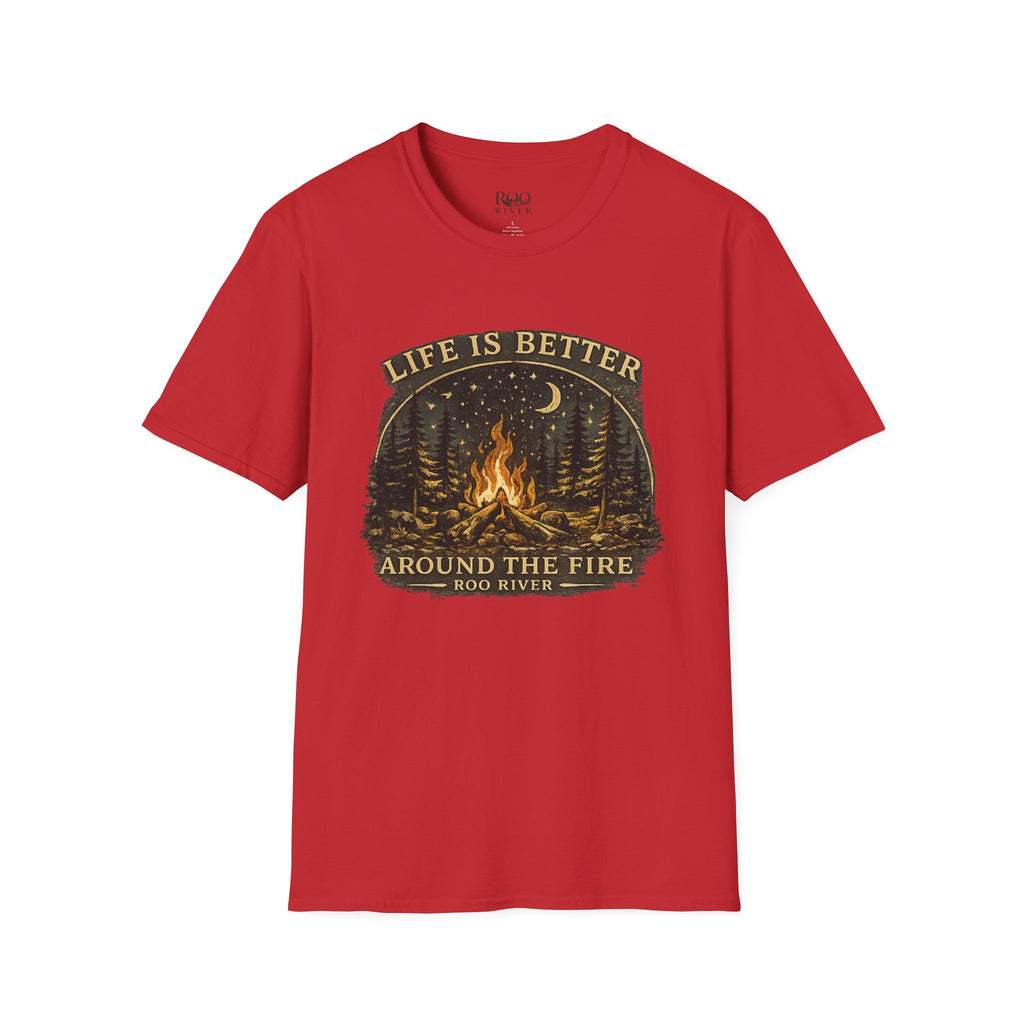 Campfire T-Shirt — "Life Is Better Around The Fire" Cozy Outdoor Graphic Tee