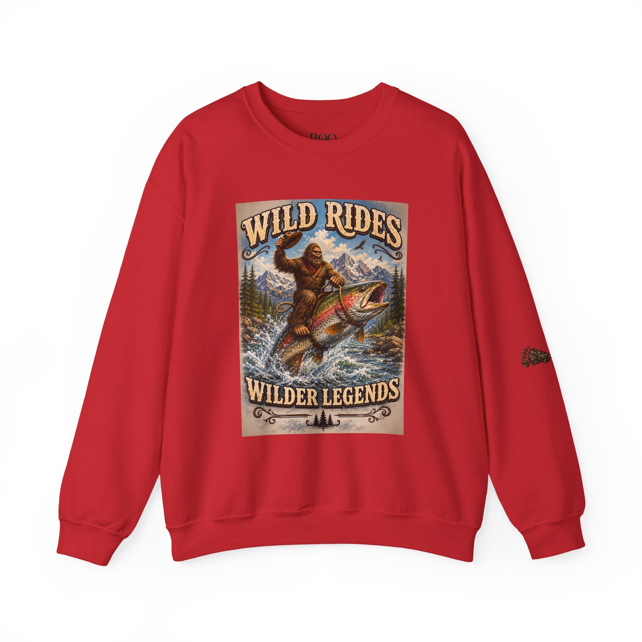 Wild Rides, Wilder Legends Trout Rider Crewneck Sweatshirt