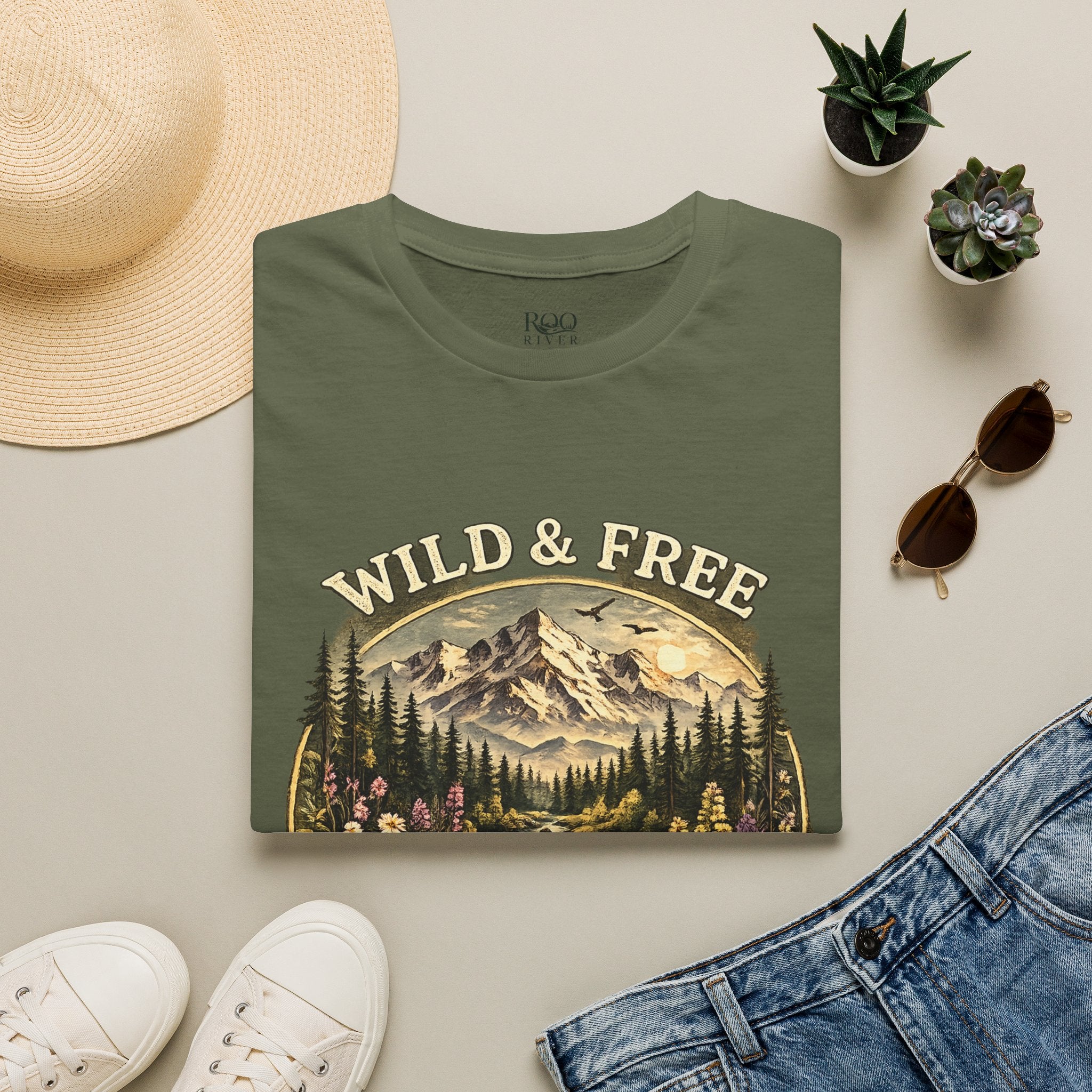 Wild & Free Mountain River T-Shirt — Roo River Montana Graphic Tee