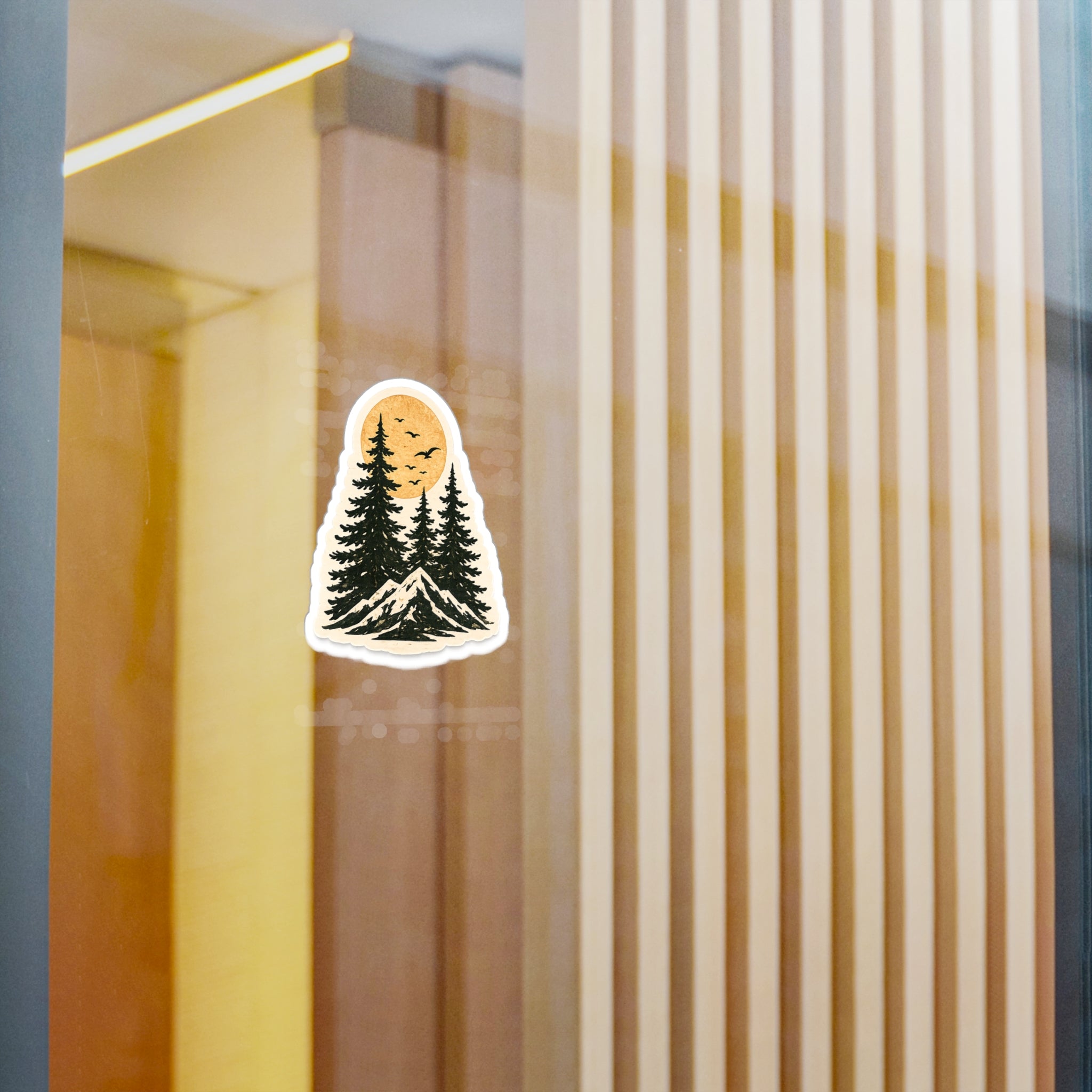 Copy of Mountain Pines Sticker — Sunset Forest Kiss-Cut Sticker