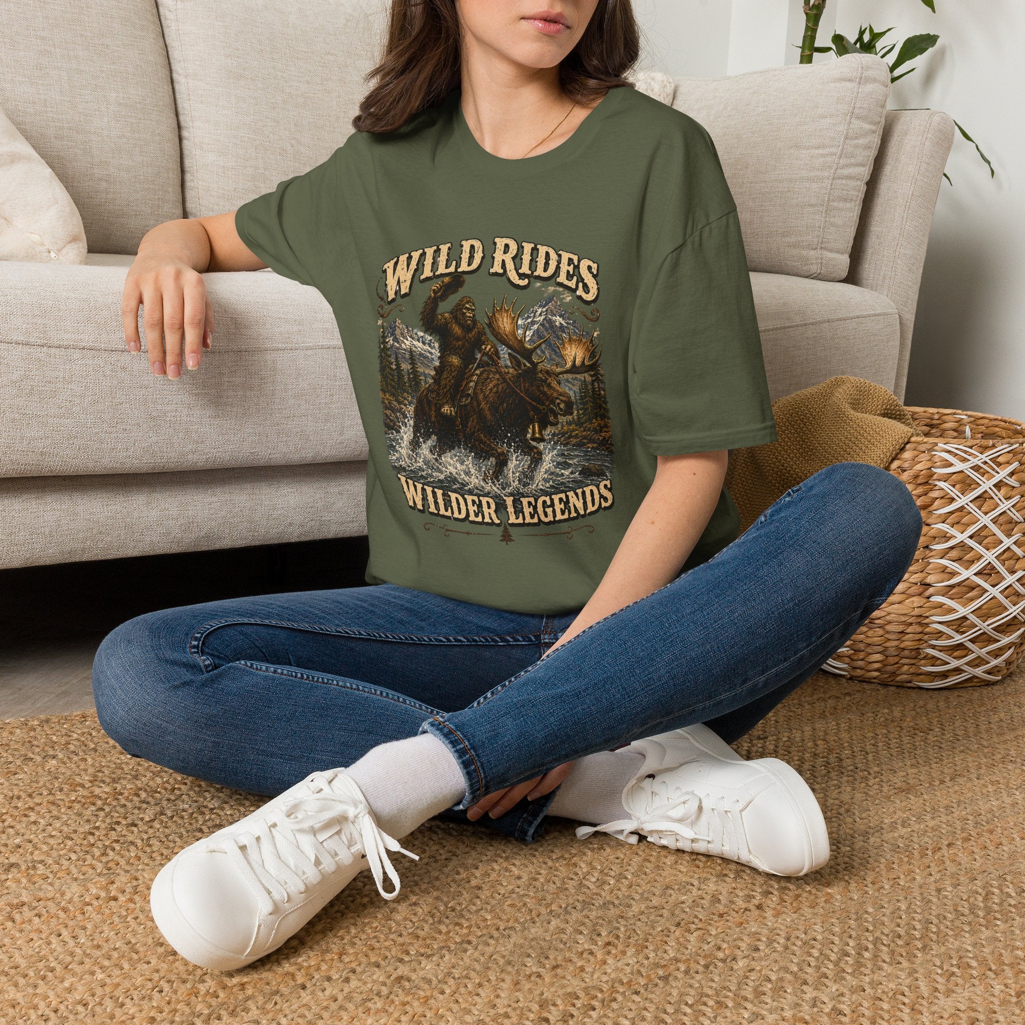 Wild Rides, Wilder Legends Bigfoot & Moose Graphic Tee