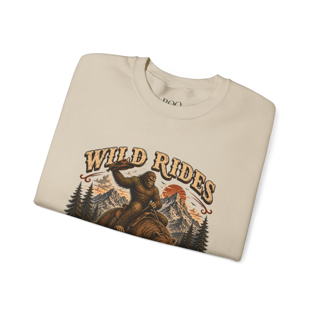 Wild Rides, Wilder Legends Crewneck Sweatshirt — Vintage Bear Rider Graphic