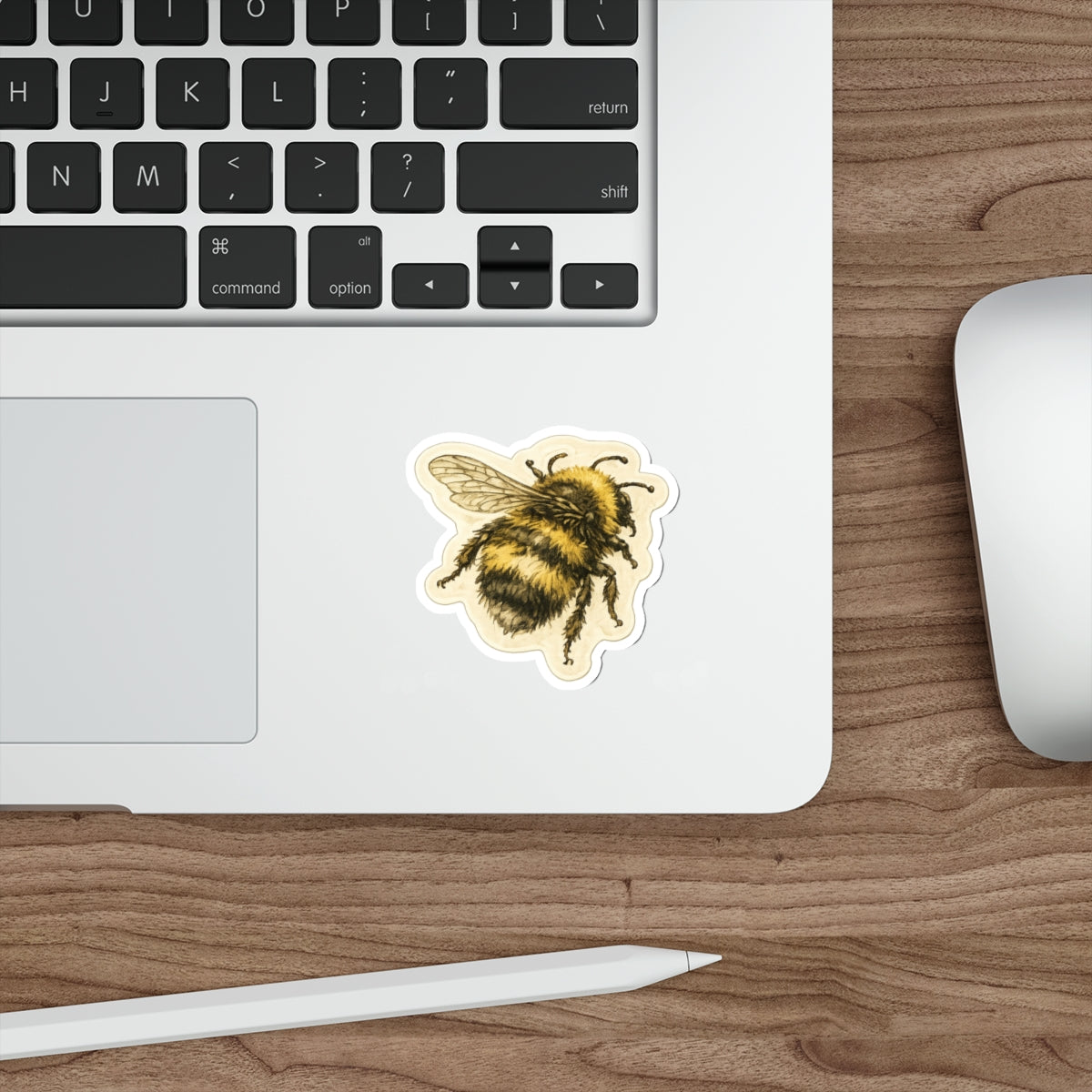 Vintage Bumblebee Die-Cut Sticker — Cute Bee Laptop Sticker for Nature Lovers