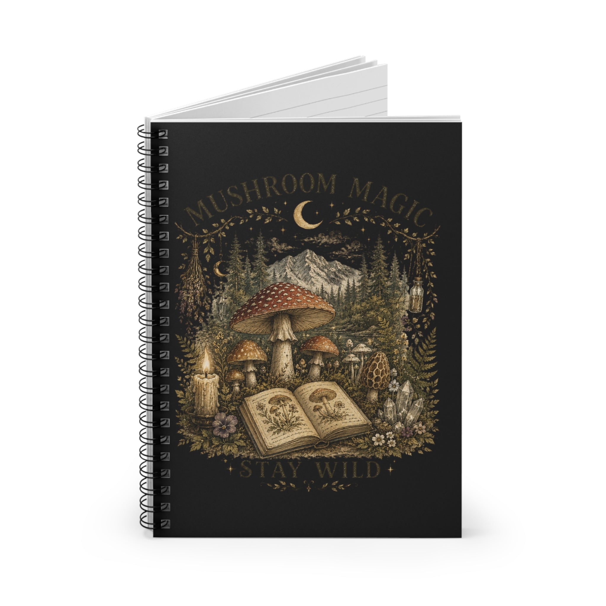 Spiral Notebook — "Mushroom Magic: Stay Wild" Ruled Journal
