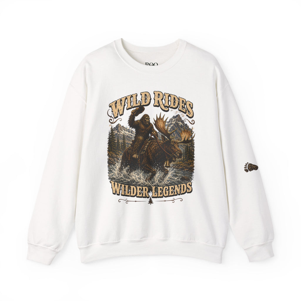 Wild Rides, Wilder Legends Bigfoot & Moose, Crewneck Sweatshirt