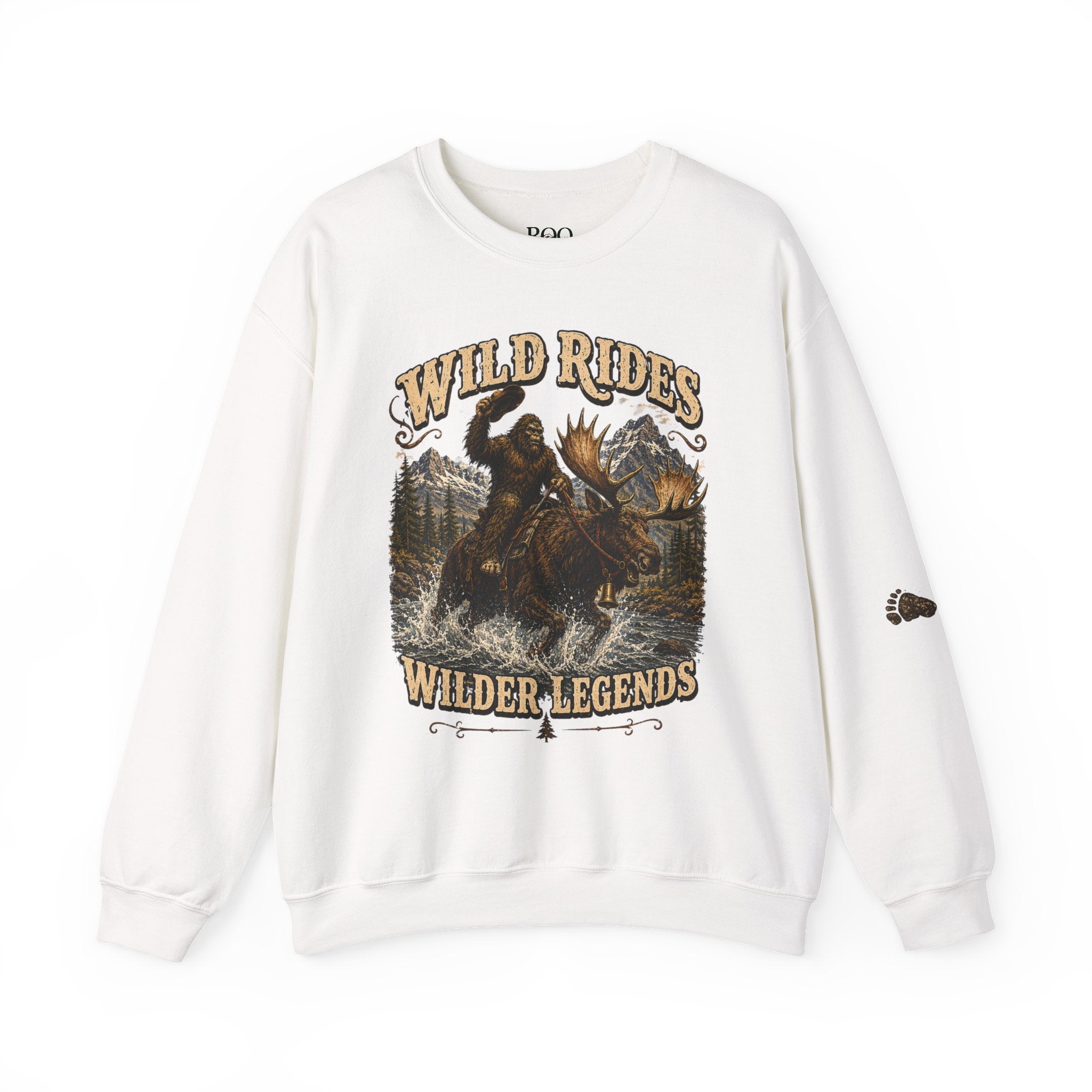 Wild Rides, Wilder Legends Bigfoot & Moose, Crewneck Sweatshirt