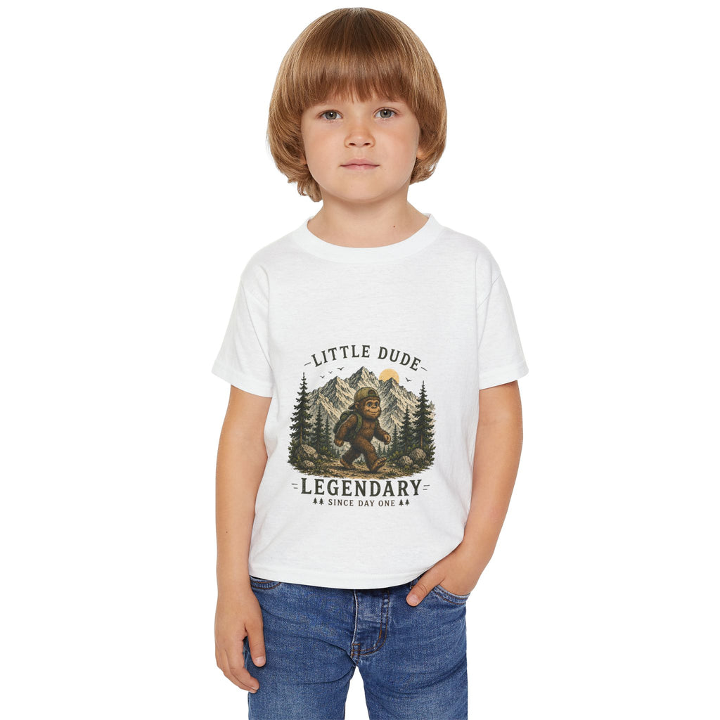 Toddler T-Shirt — Little Dude, Legendary Since Day One (Cute Outdoor Baby Tee, Gift for Newborns & First Birthdays)