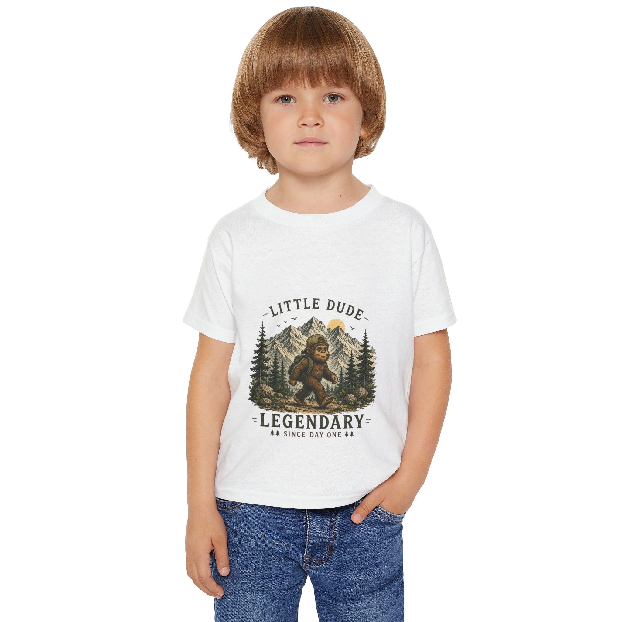 Toddler T-Shirt — Little Dude, Legendary Since Day One (Cute Outdoor Baby Tee, Gift for Newborns & First Birthdays)
