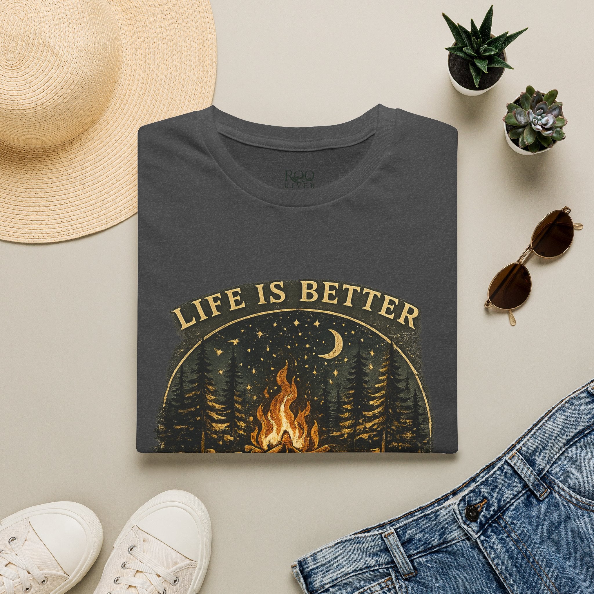Campfire T-Shirt — "Life Is Better Around The Fire" Cozy Outdoor Graphic Tee