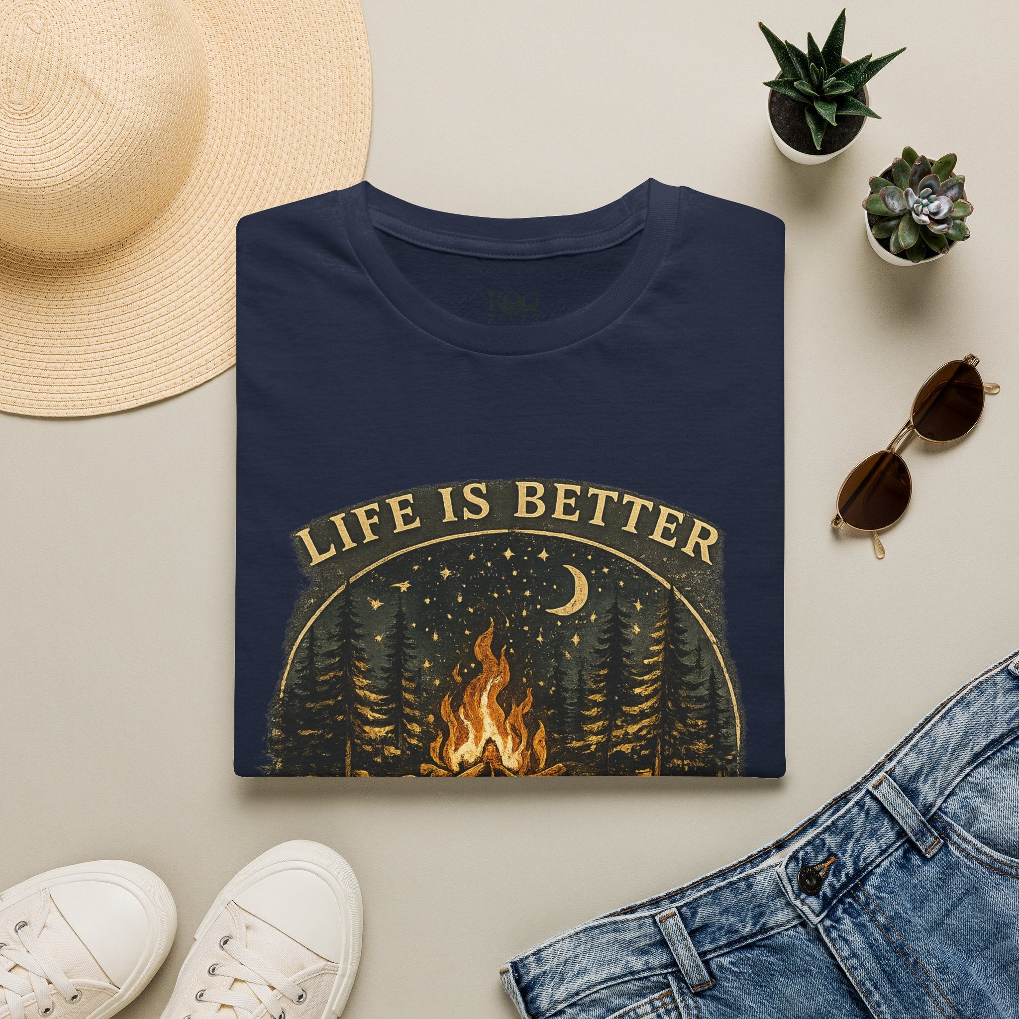 Campfire T-Shirt — "Life Is Better Around The Fire" Cozy Outdoor Graphic Tee