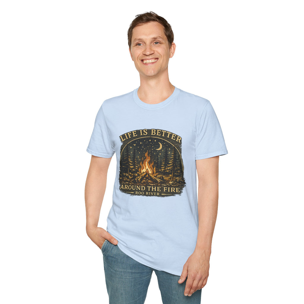 Campfire T-Shirt — "Life Is Better Around The Fire" Cozy Outdoor Graphic Tee
