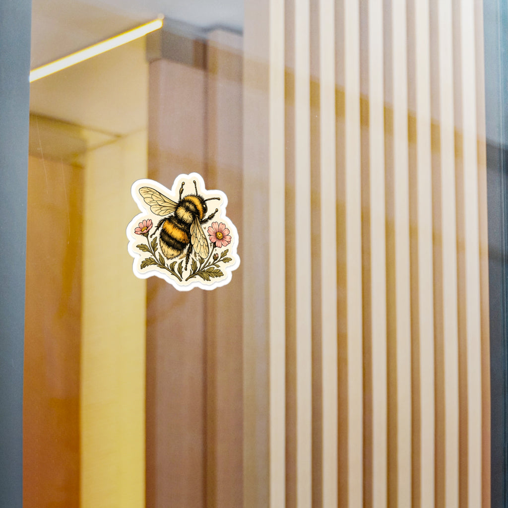 Copy of Bumblebee Floral Sticker — Kiss-Cut Bee Sticker for Laptops, Journals & Gifts