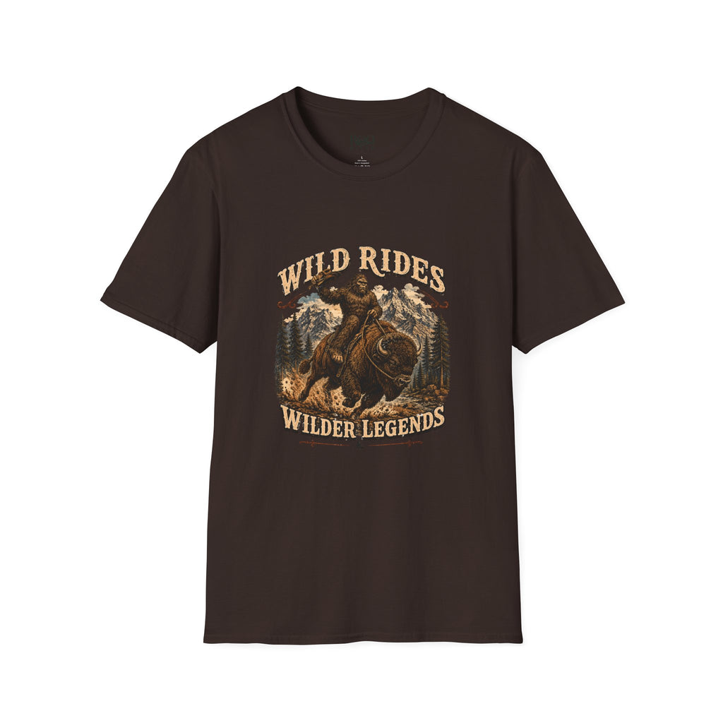 Wild Rides, Wilder Legends — Sasquatch Bison RiderGraphic Tee