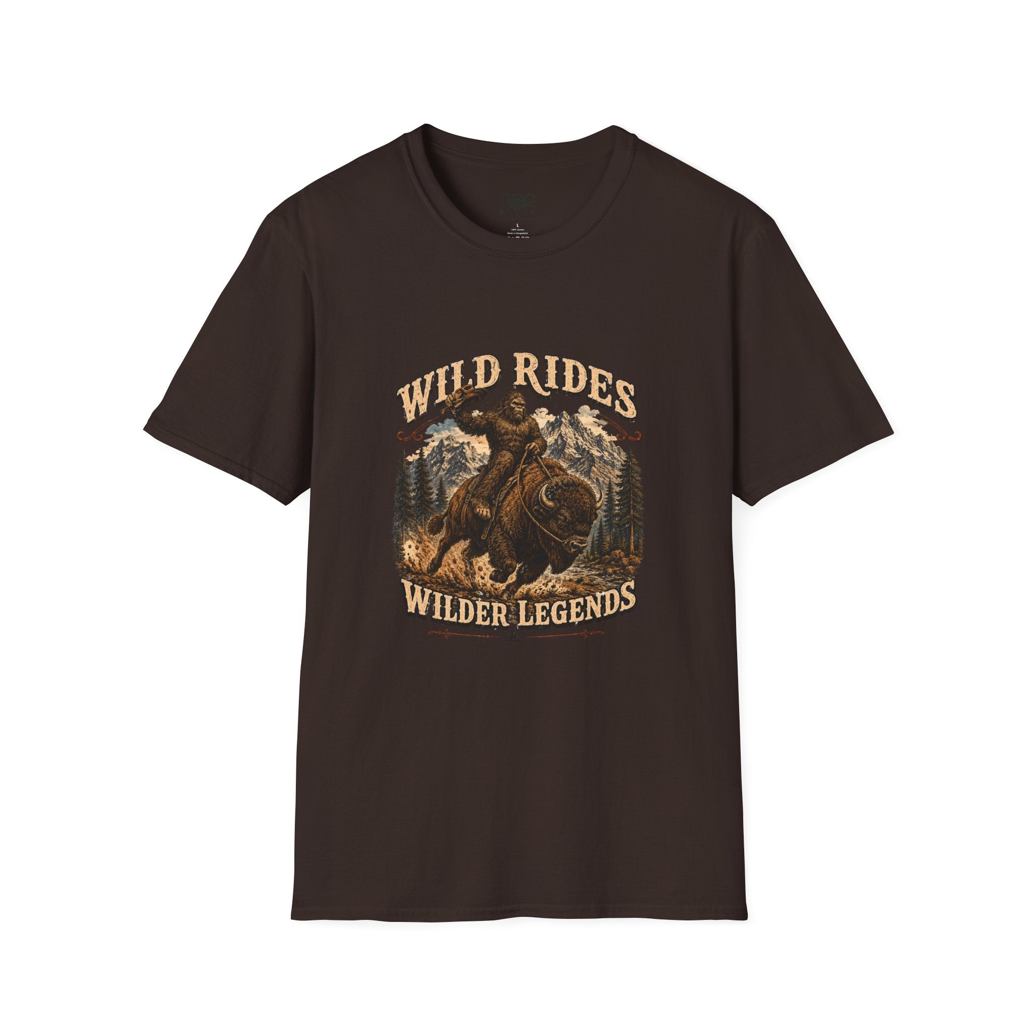 Wild Rides, Wilder Legends — Sasquatch Bison RiderGraphic Tee