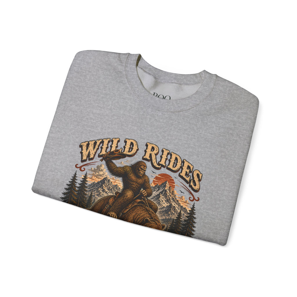 Wild Rides, Wilder Legends Crewneck Sweatshirt — Vintage Bear Rider Graphic