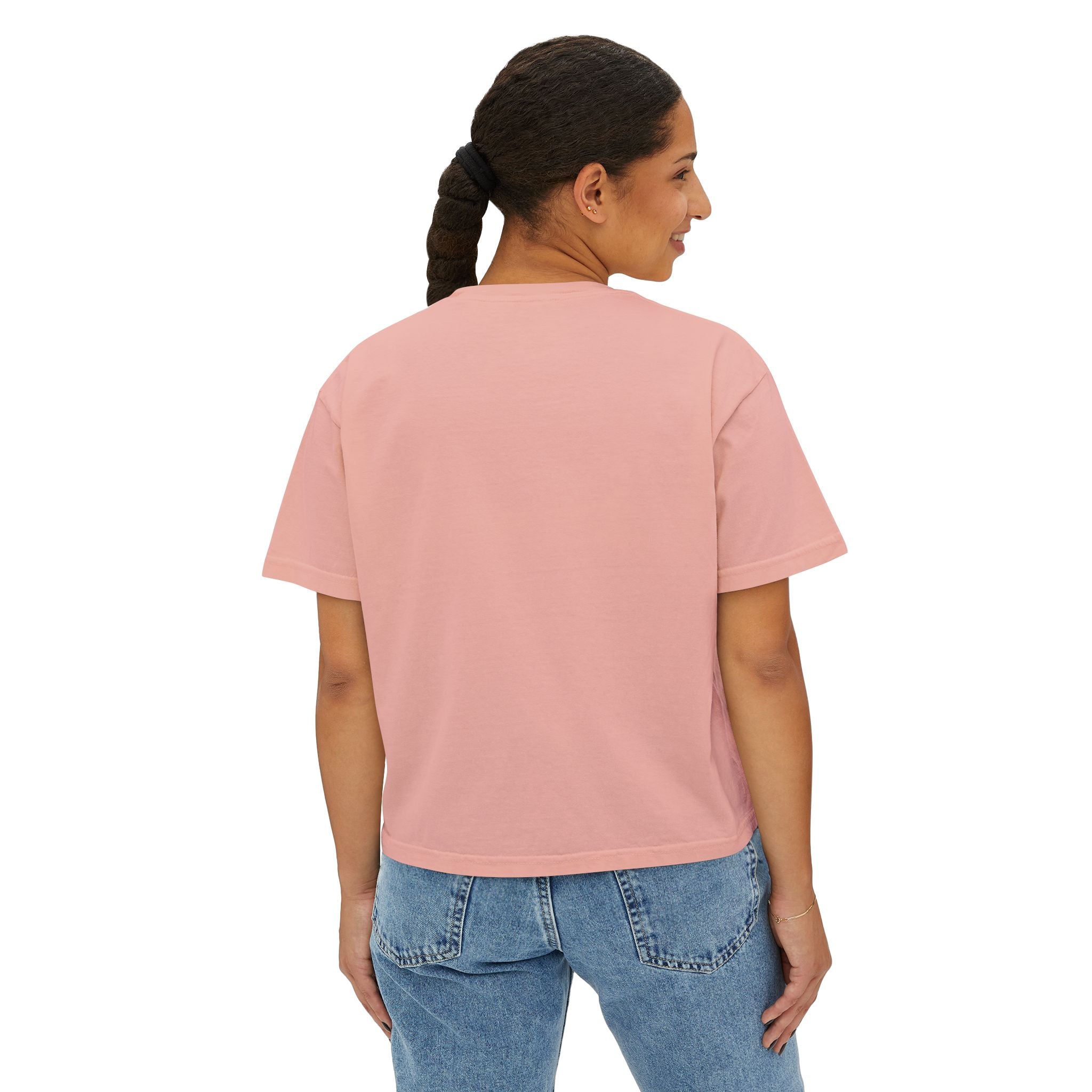 Kait's Hidden Hollow Women's Boxy Tee — Forest Cottage Retro Nature Graphic