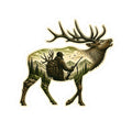 Bull Elk Hunter  Sticker — Hunting Scene Kiss-Cut Decal