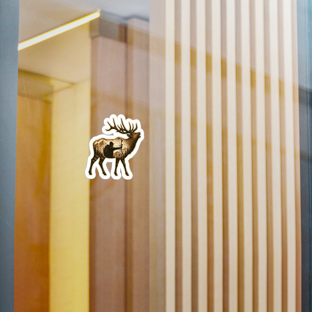 Water Resistant Bull Elk Archery Sticker — Outdoors Hunting Nature Kiss-Cut Decal