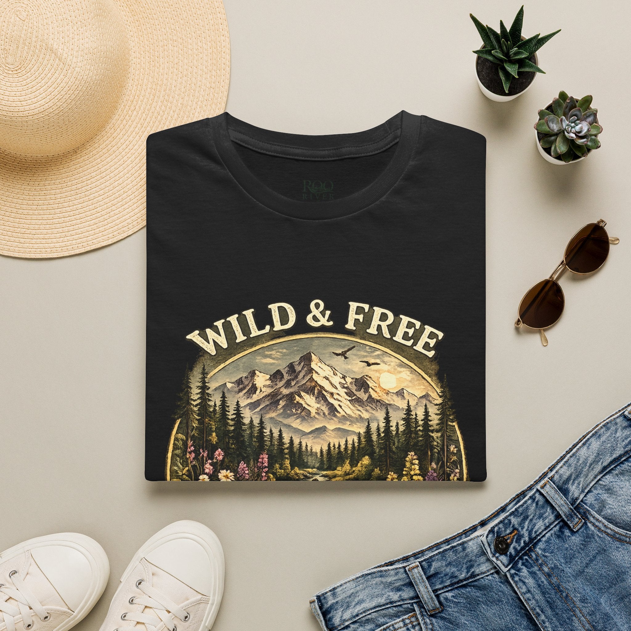 Wild & Free Mountain River T-Shirt — Roo River Montana Graphic Tee