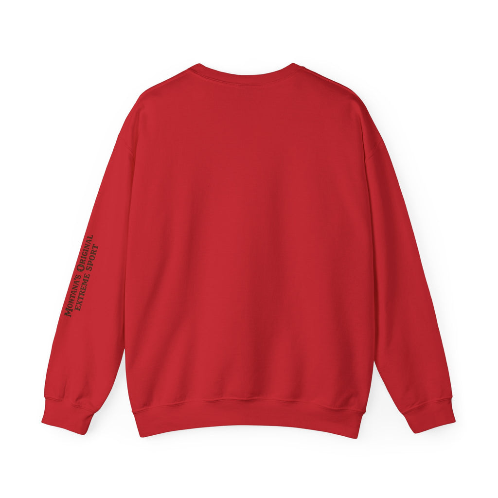 Wild Rides, Wilder Legends — Sasquatch Bison Rider, Crewneck Sweatshirt