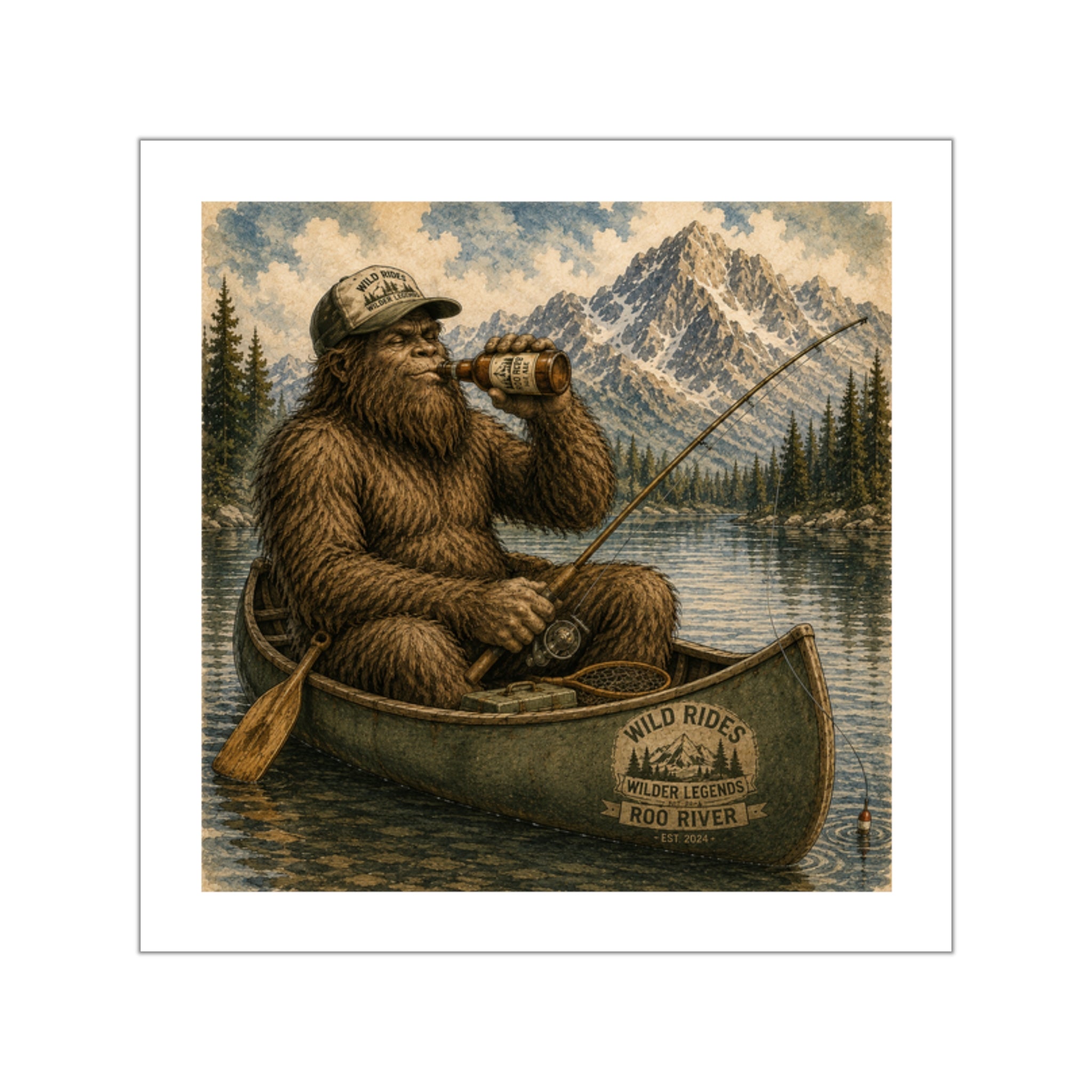 Copy of Wild Rides, Wilder Legends Canoe Country Sticker — Outdoorsy Bigfoot Lake Camping Decal