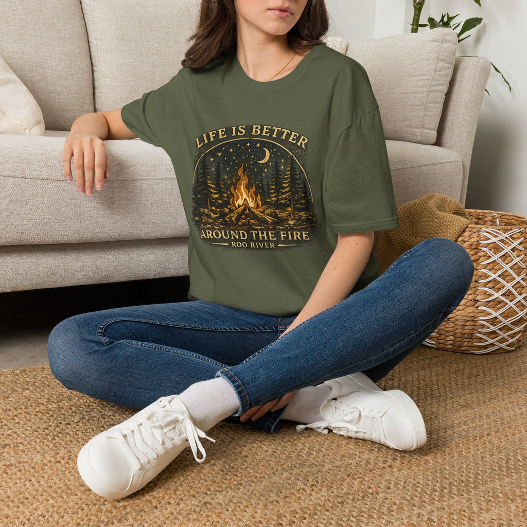 Campfire T-Shirt — "Life Is Better Around The Fire" Cozy Outdoor Graphic Tee