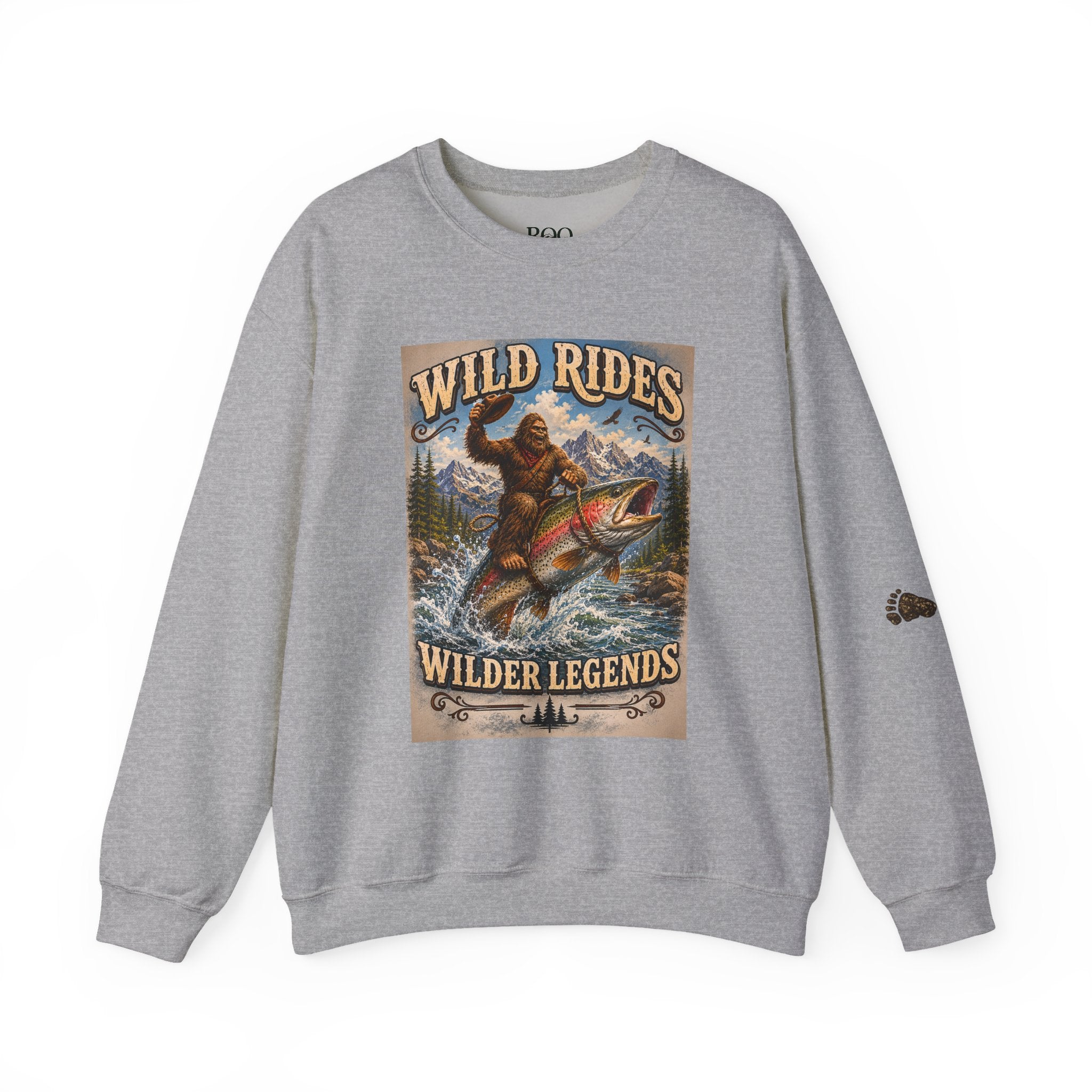 Wild Rides, Wilder Legends Trout Rider Crewneck Sweatshirt
