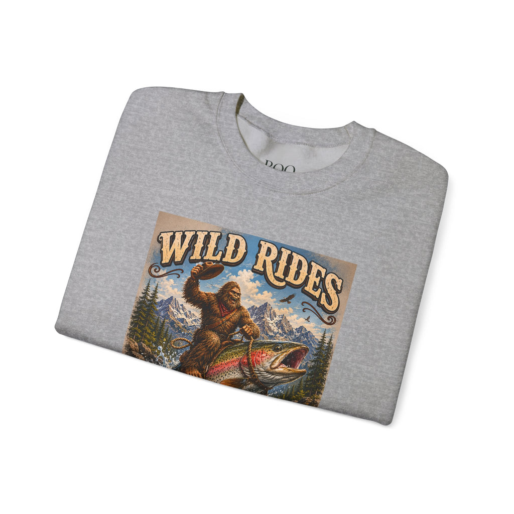 Wild Rides, Wilder Legends Trout Rider Crewneck Sweatshirt
