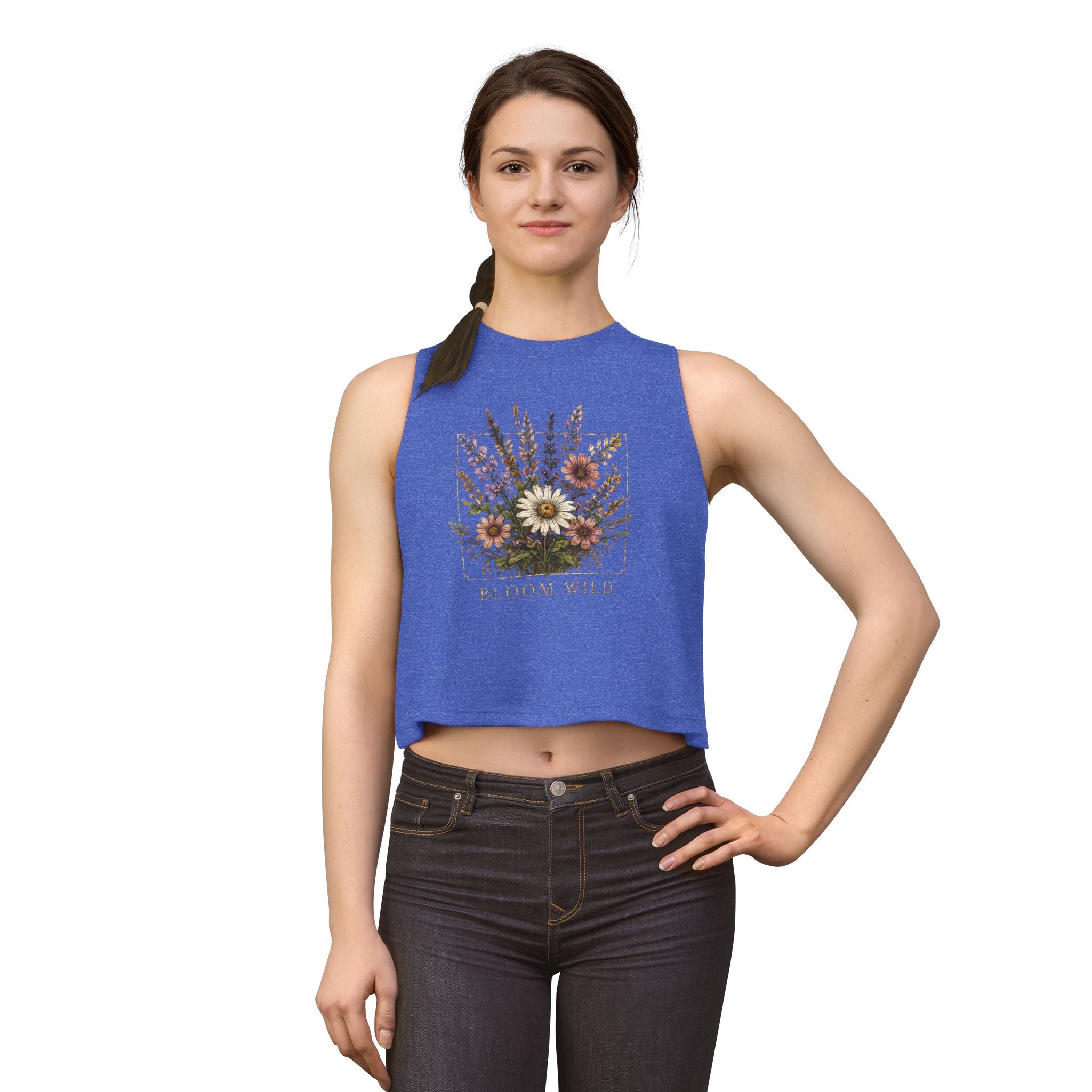 Bloom Wild Floral Crop Top — Women's Vintage Wildflower Tank