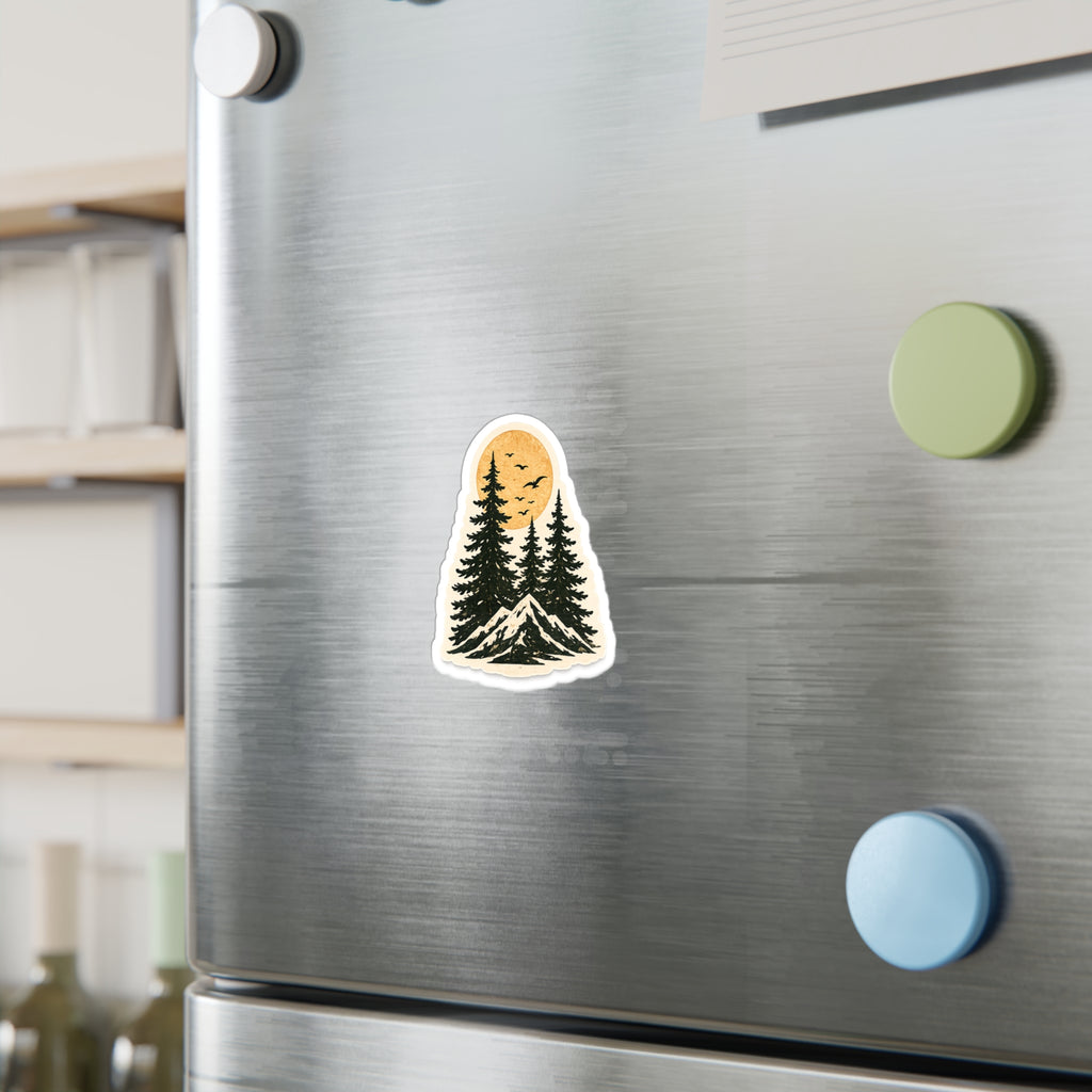 Copy of Mountain Pines Sticker — Sunset Forest Kiss-Cut Sticker