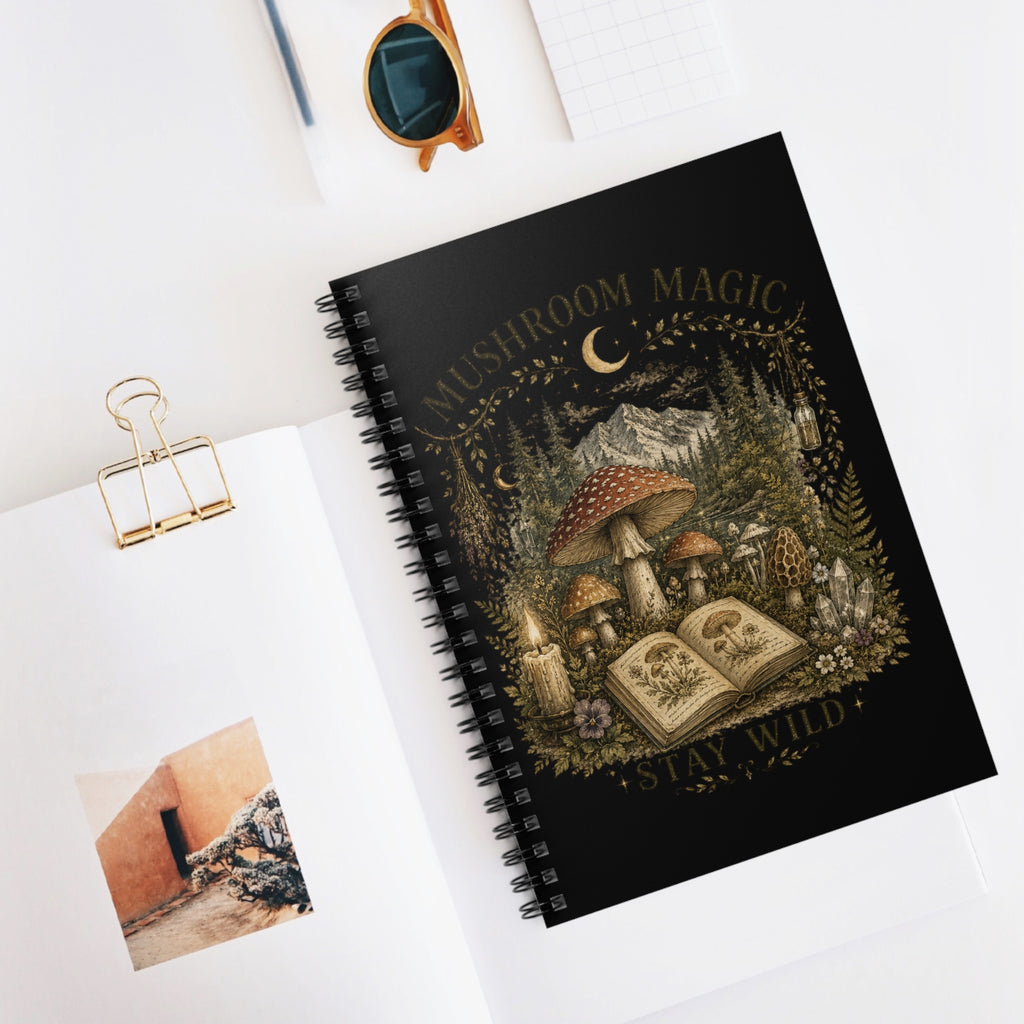 Spiral Notebook — "Mushroom Magic: Stay Wild" Ruled Journal