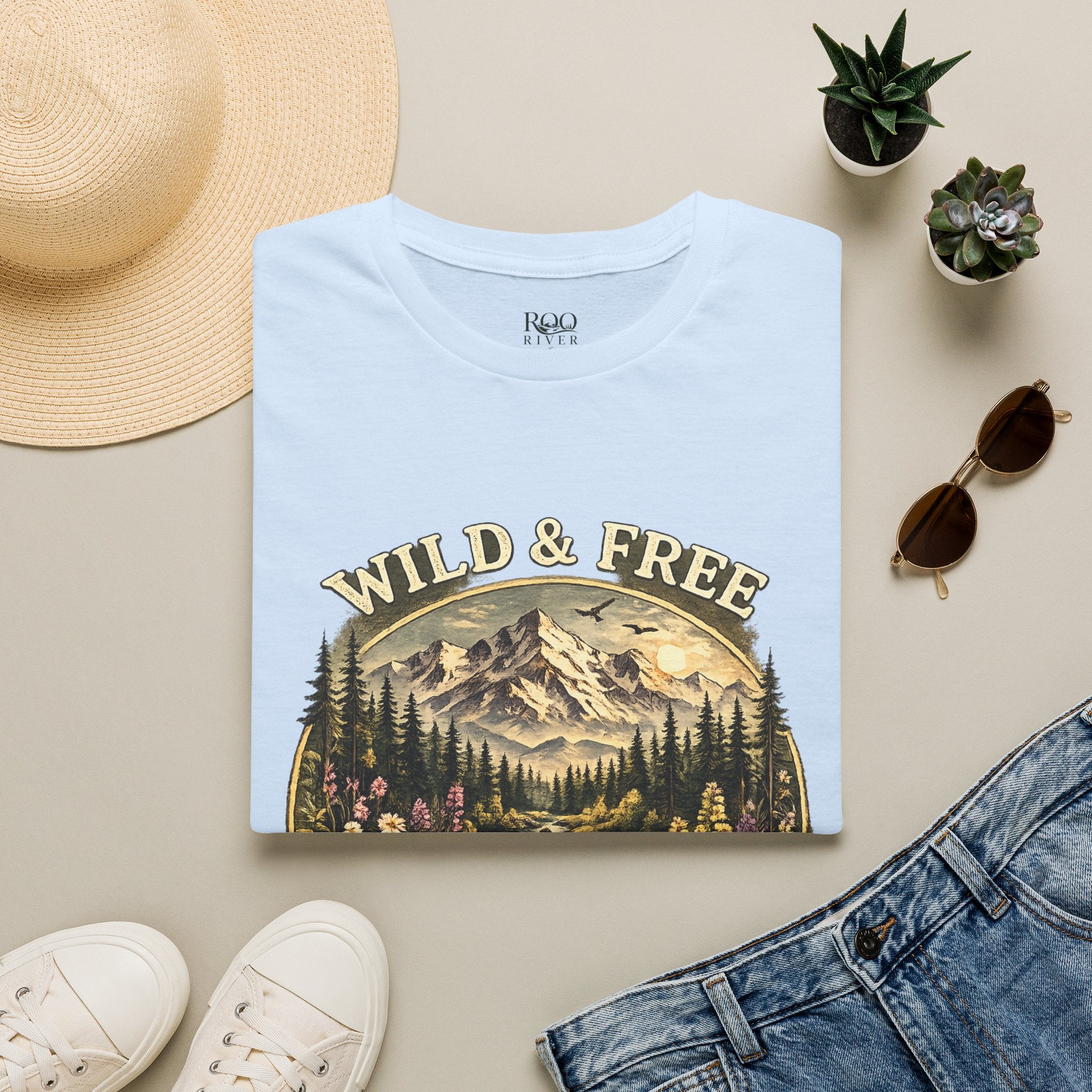 Wild & Free Mountain River T-Shirt — Roo River Montana Graphic Tee