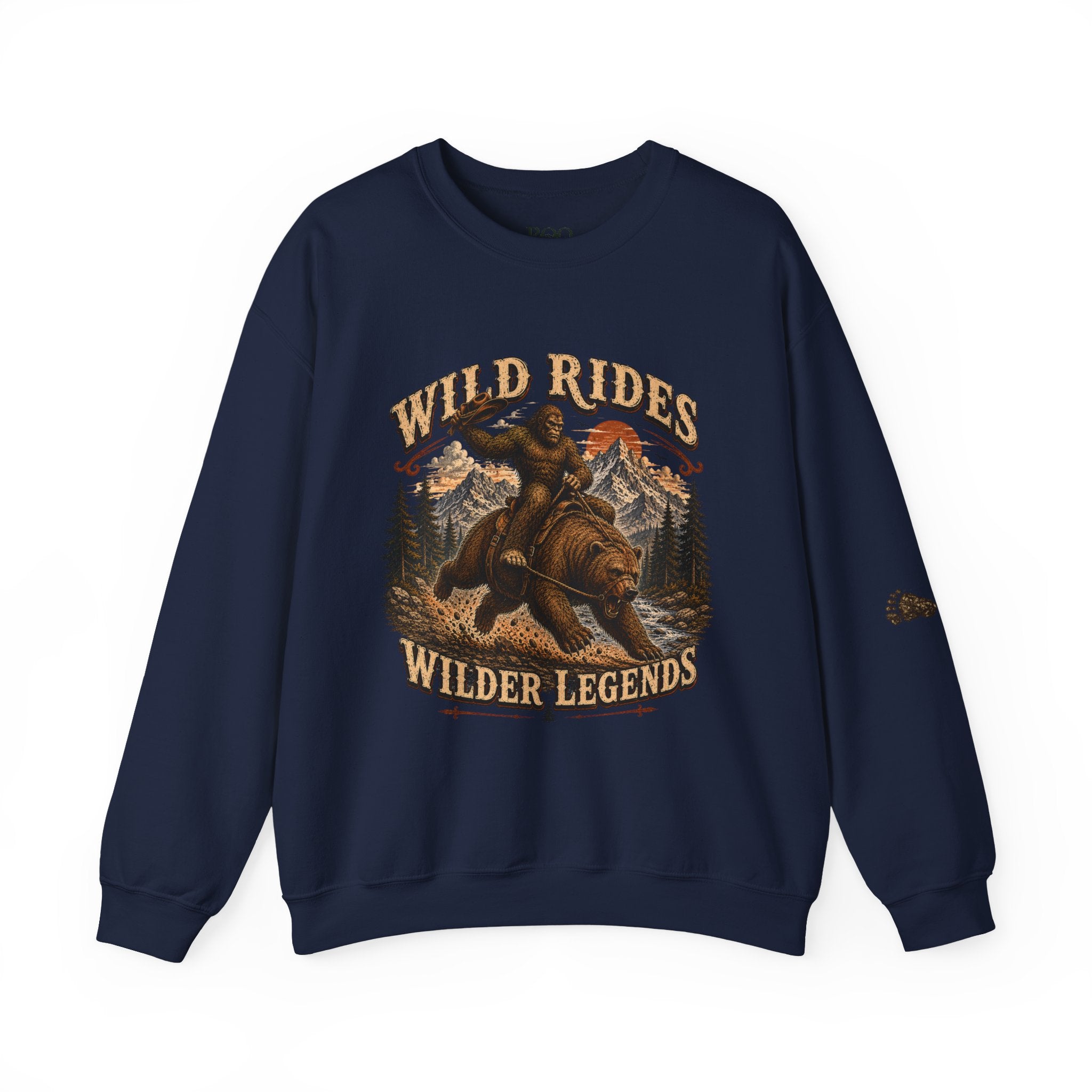 Wild Rides, Wilder Legends Crewneck Sweatshirt — Vintage Bear Rider Graphic