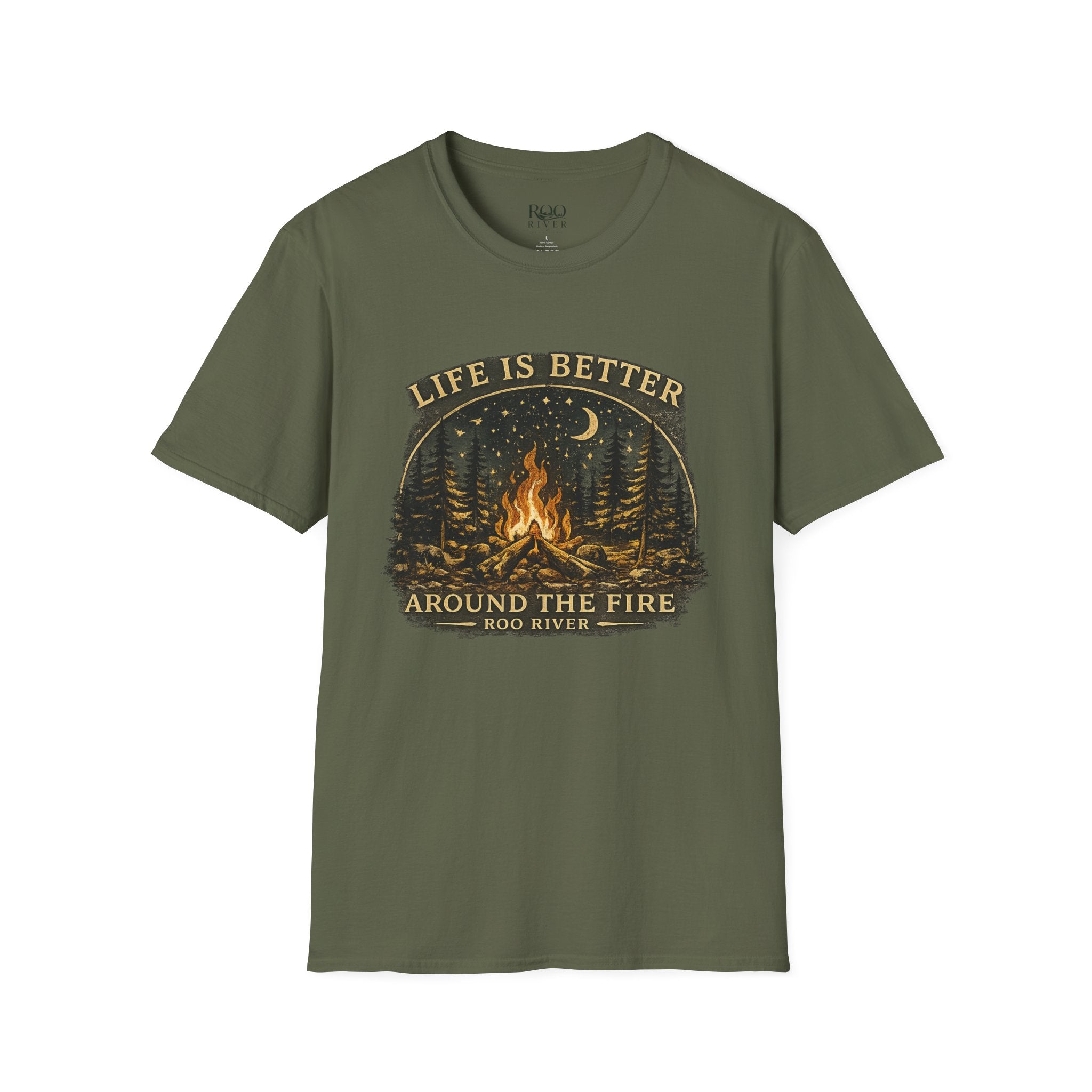 Campfire T-Shirt — "Life Is Better Around The Fire" Cozy Outdoor Graphic Tee