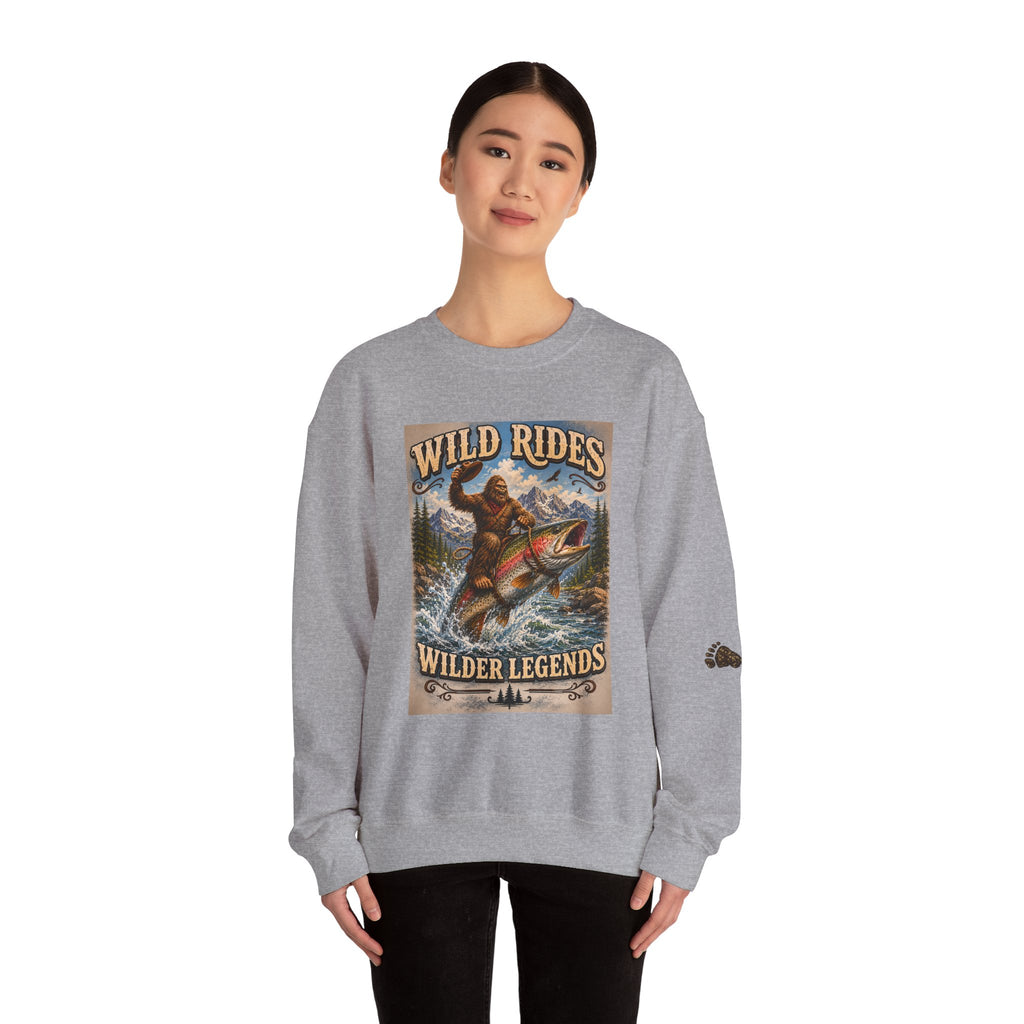 Wild Rides, Wilder Legends Trout Rider Crewneck Sweatshirt