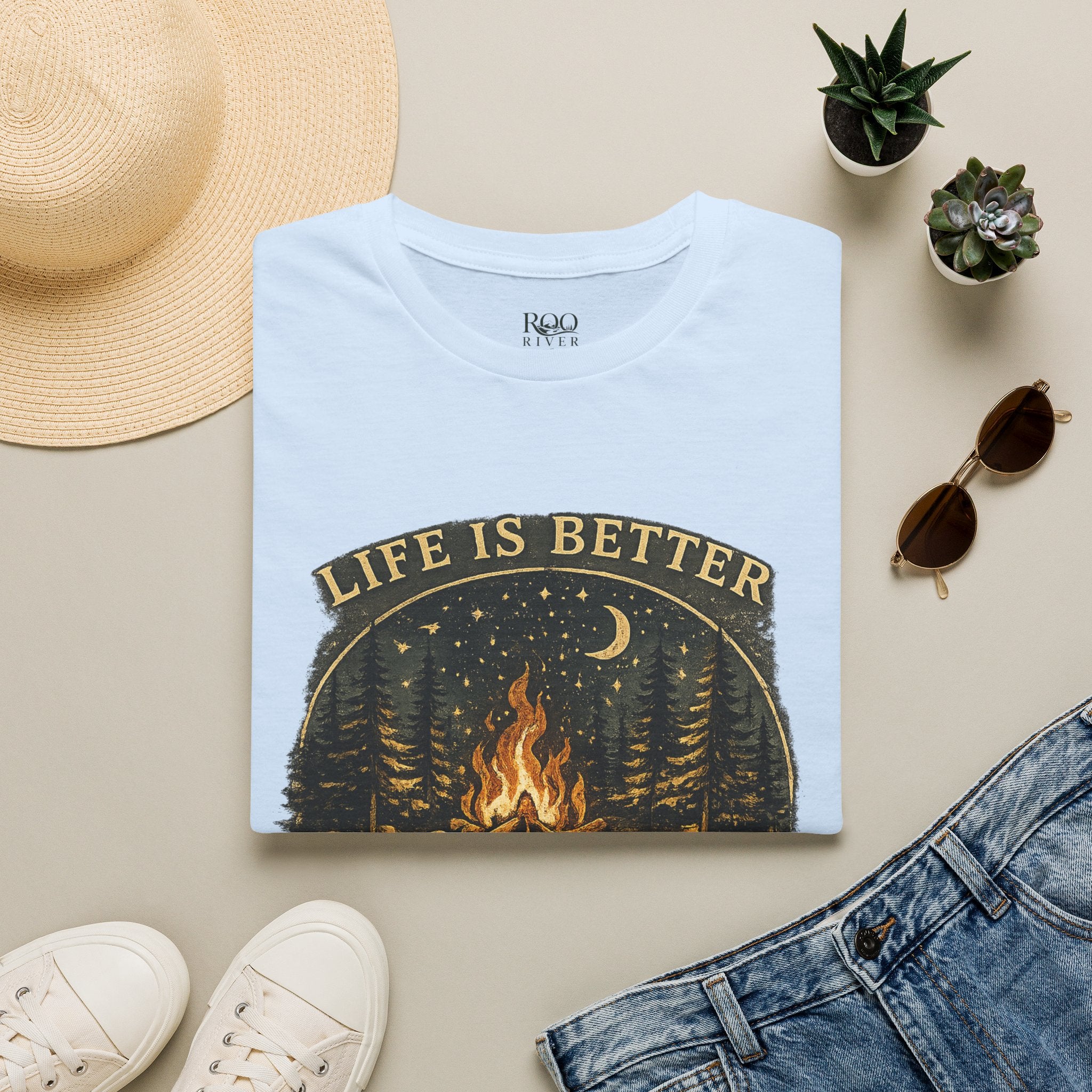Campfire T-Shirt — "Life Is Better Around The Fire" Cozy Outdoor Graphic Tee