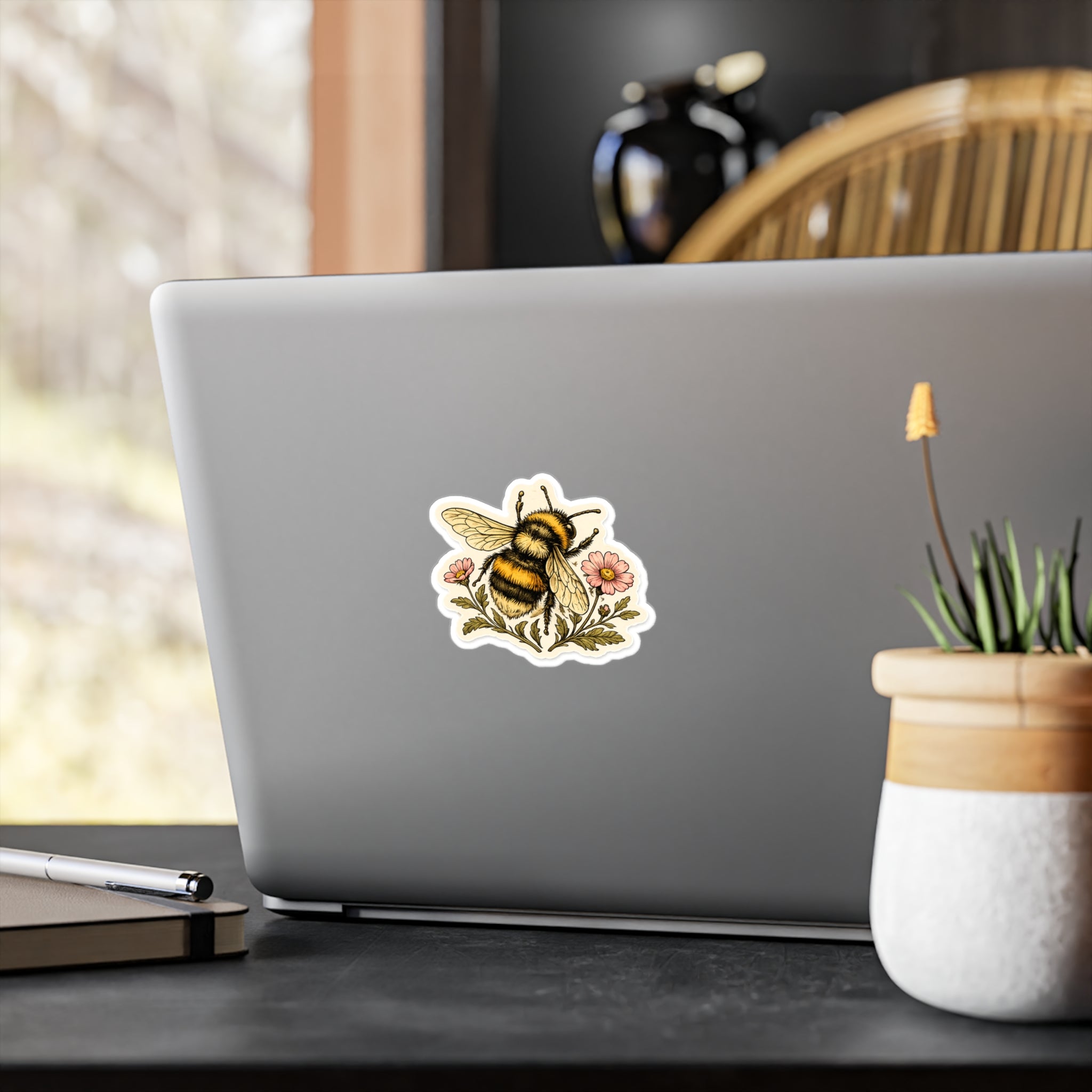 Copy of Bumblebee Floral Sticker — Kiss-Cut Bee Sticker for Laptops, Journals & Gifts