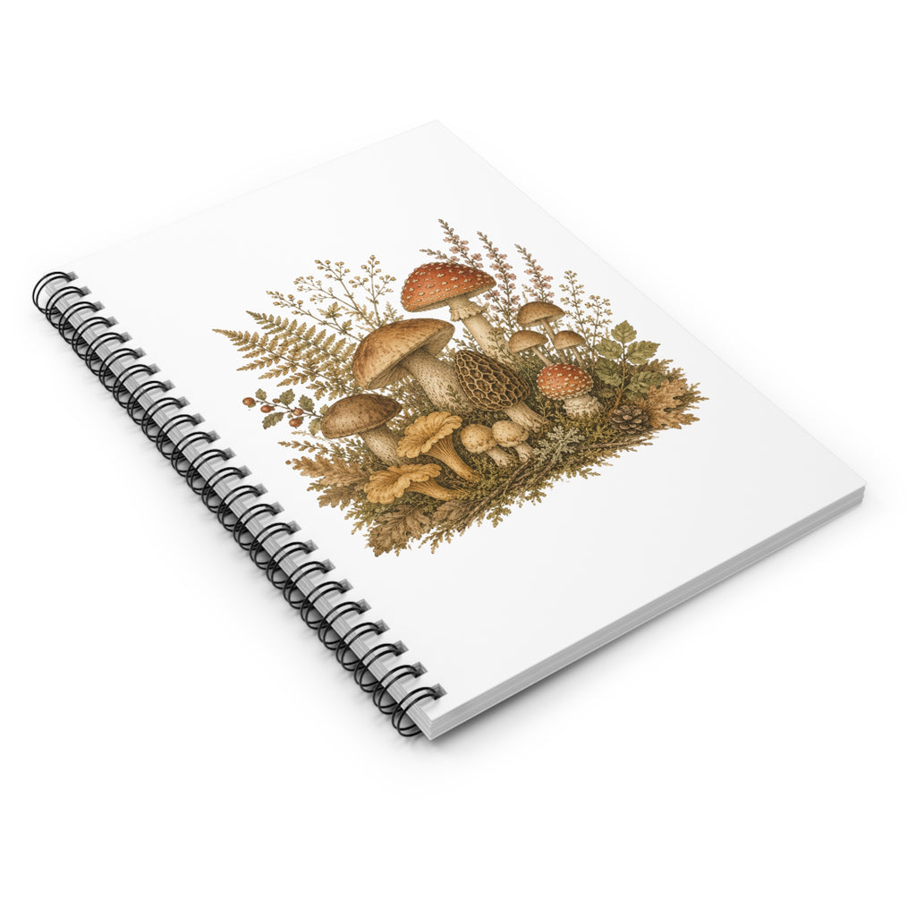 Woodland Mushrooms — Ruled Journal with Vintage Fungi Illustration