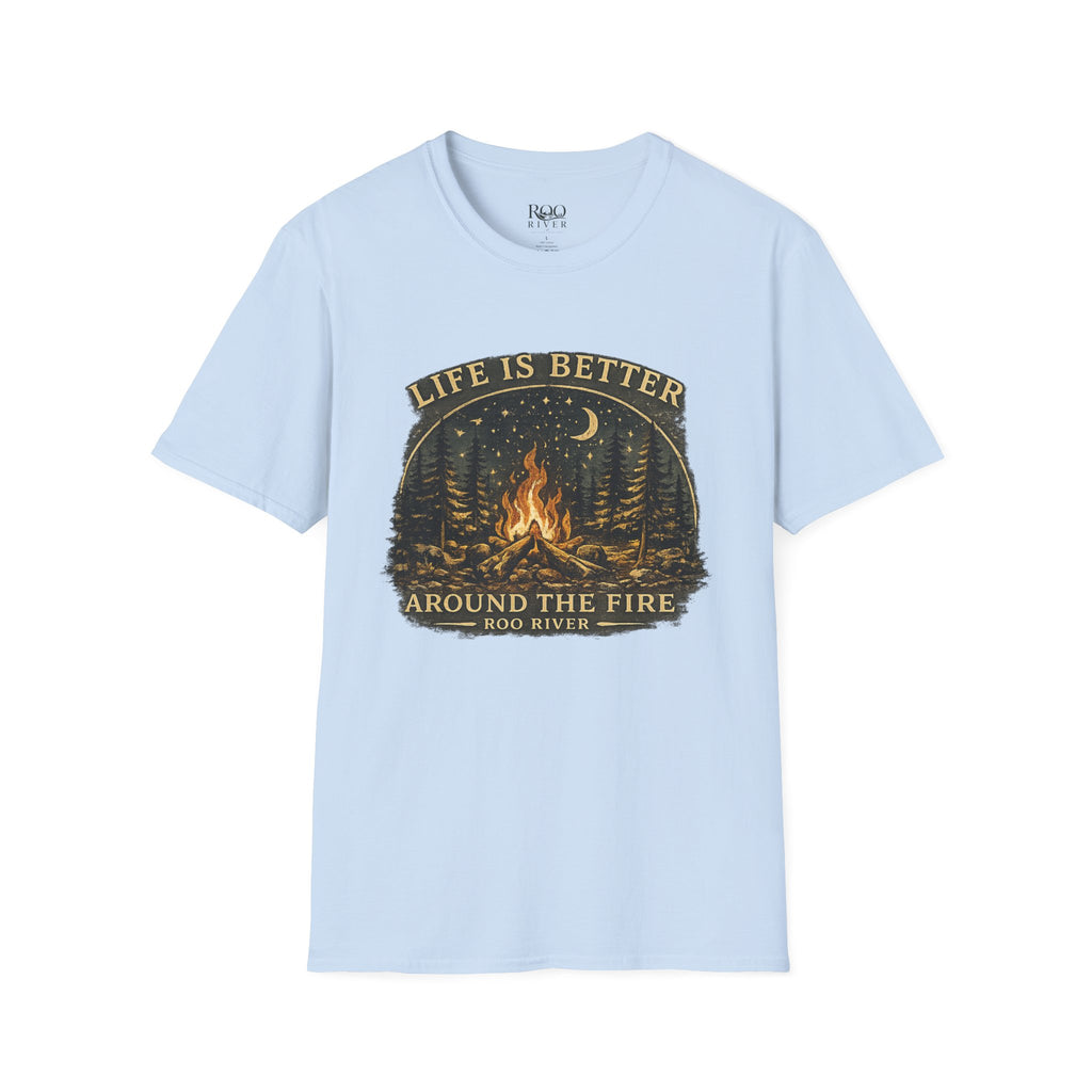 Campfire T-Shirt — "Life Is Better Around The Fire" Cozy Outdoor Graphic Tee
