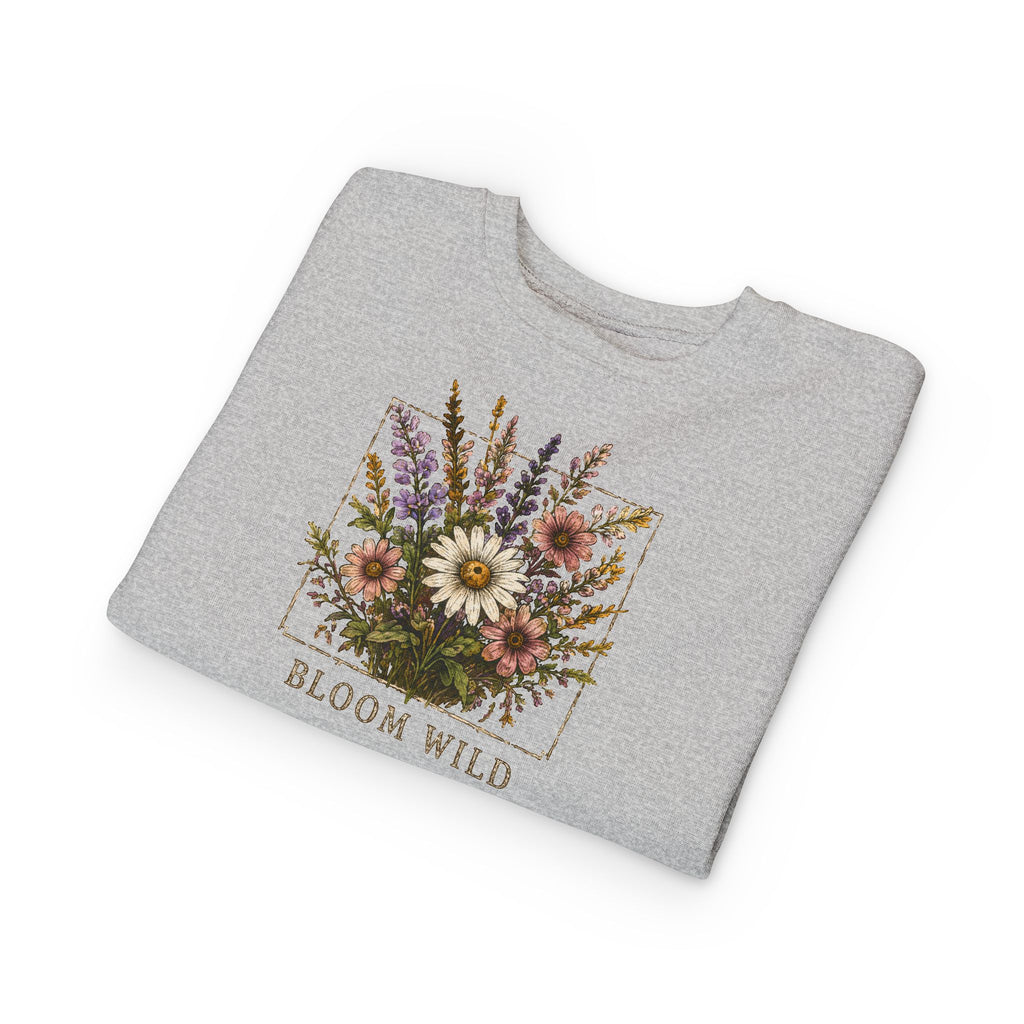Toddler Sweatshirt - Bloom Wild Floral Crewneck for Kids