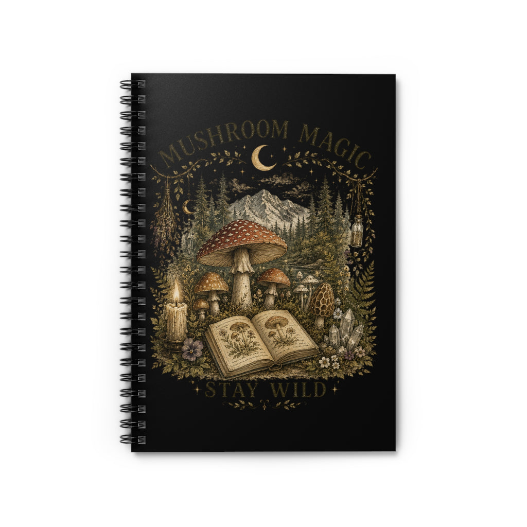 Spiral Notebook — "Mushroom Magic: Stay Wild" Ruled Journal