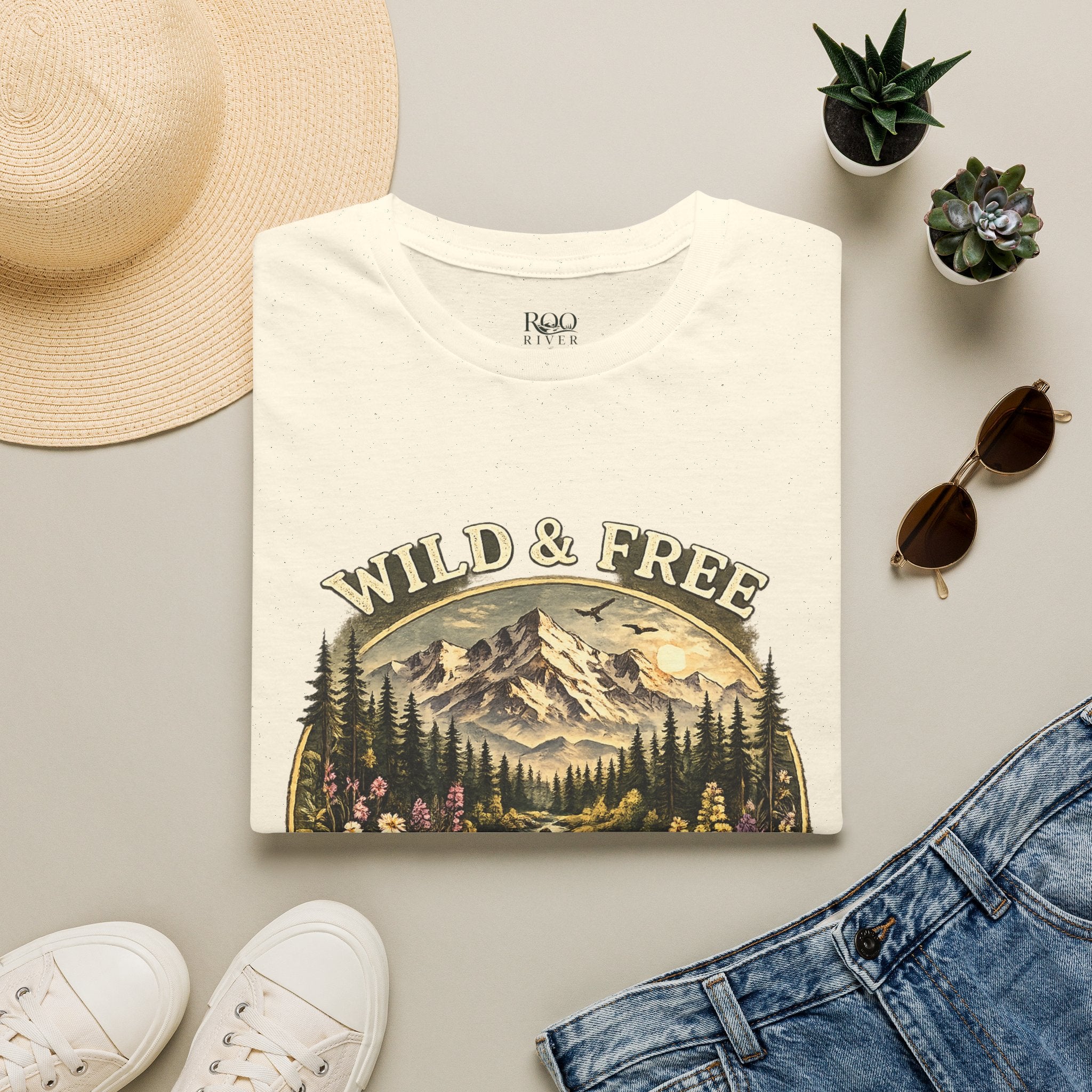 Wild & Free Mountain River T-Shirt — Roo River Montana Graphic Tee