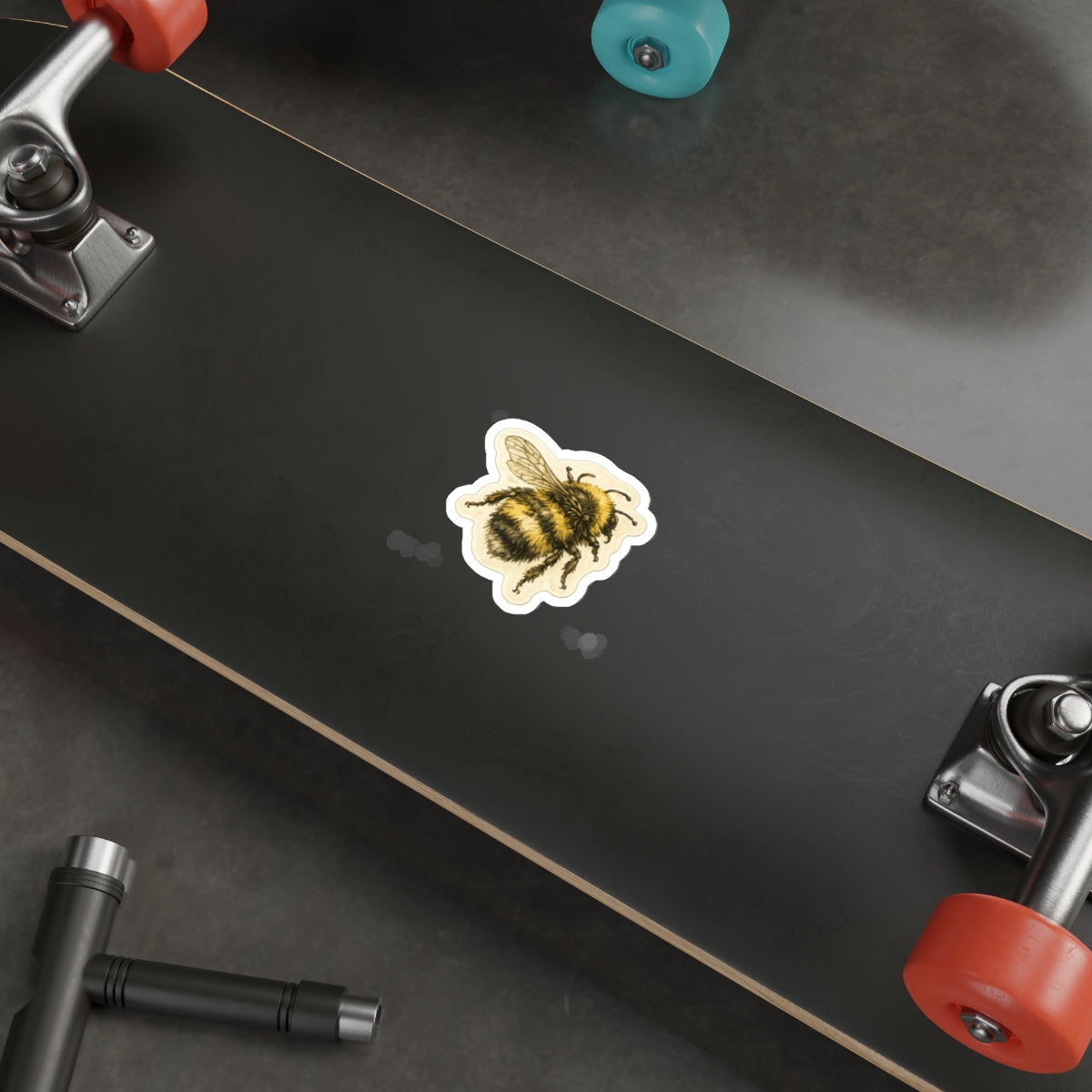Vintage Bumblebee Die-Cut Sticker — Cute Bee Laptop Sticker for Nature Lovers
