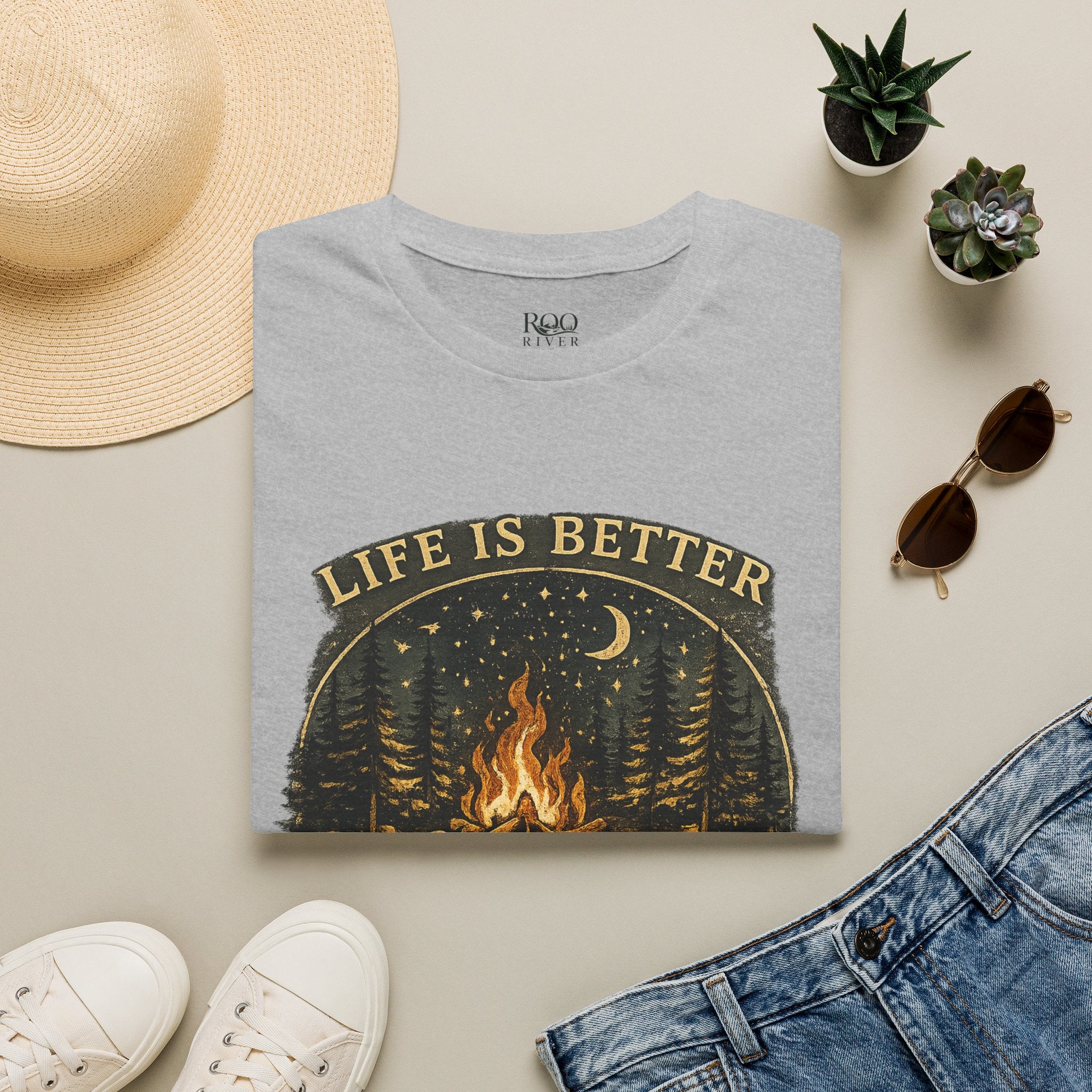 Campfire T-Shirt — "Life Is Better Around The Fire" Cozy Outdoor Graphic Tee