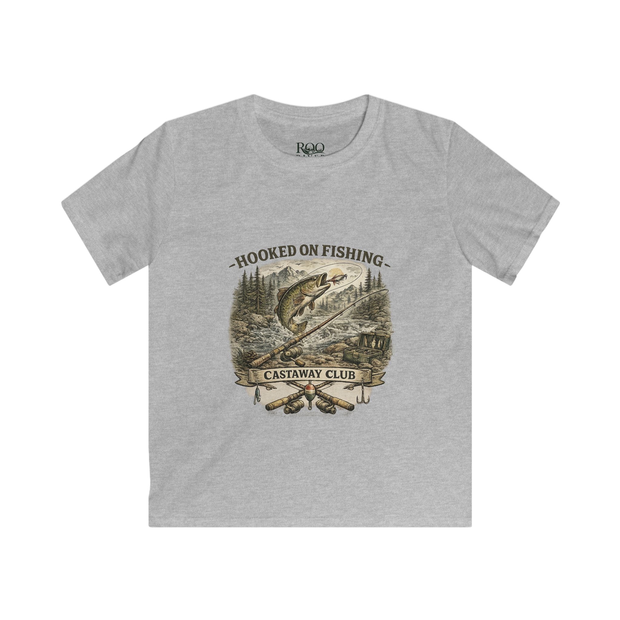 Kids Tee — 'Hooked on Fishing' Castaway Club Graphic