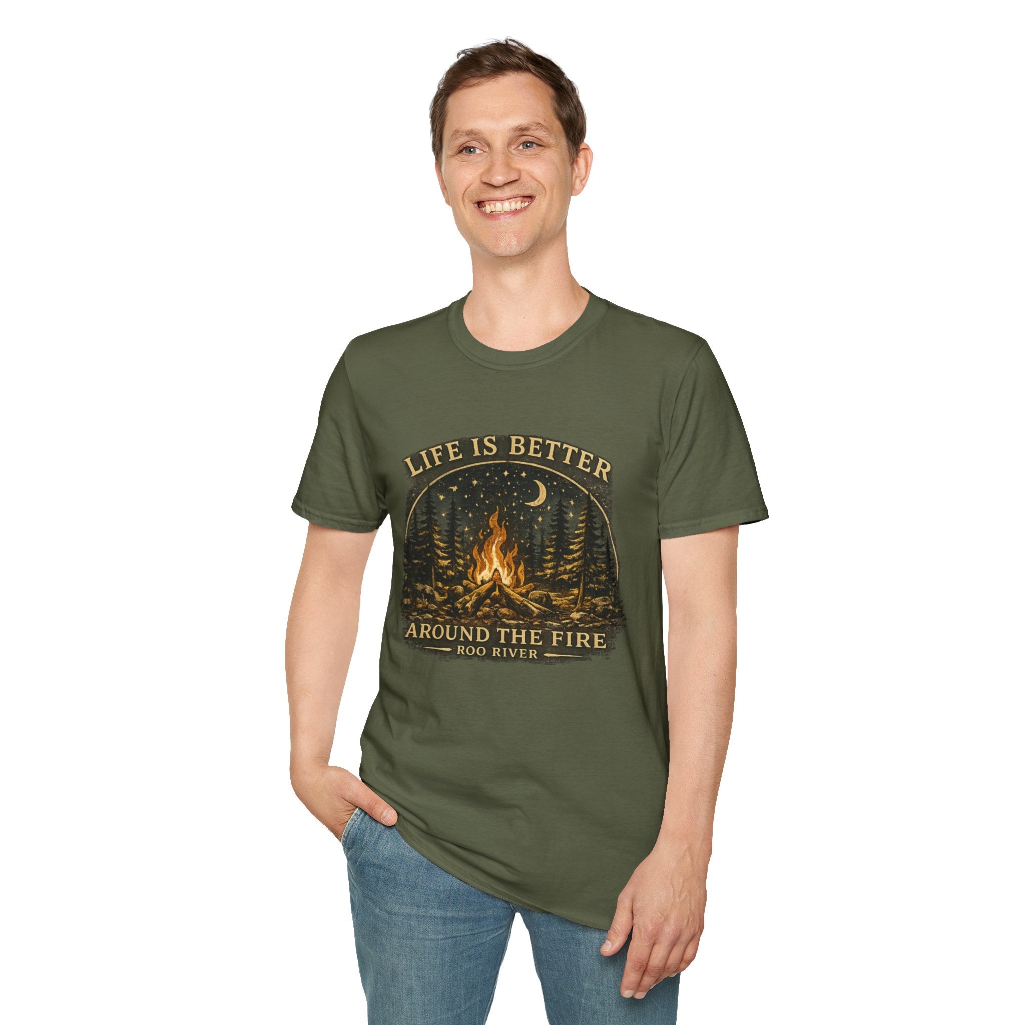 Campfire T-Shirt — "Life Is Better Around The Fire" Cozy Outdoor Graphic Tee